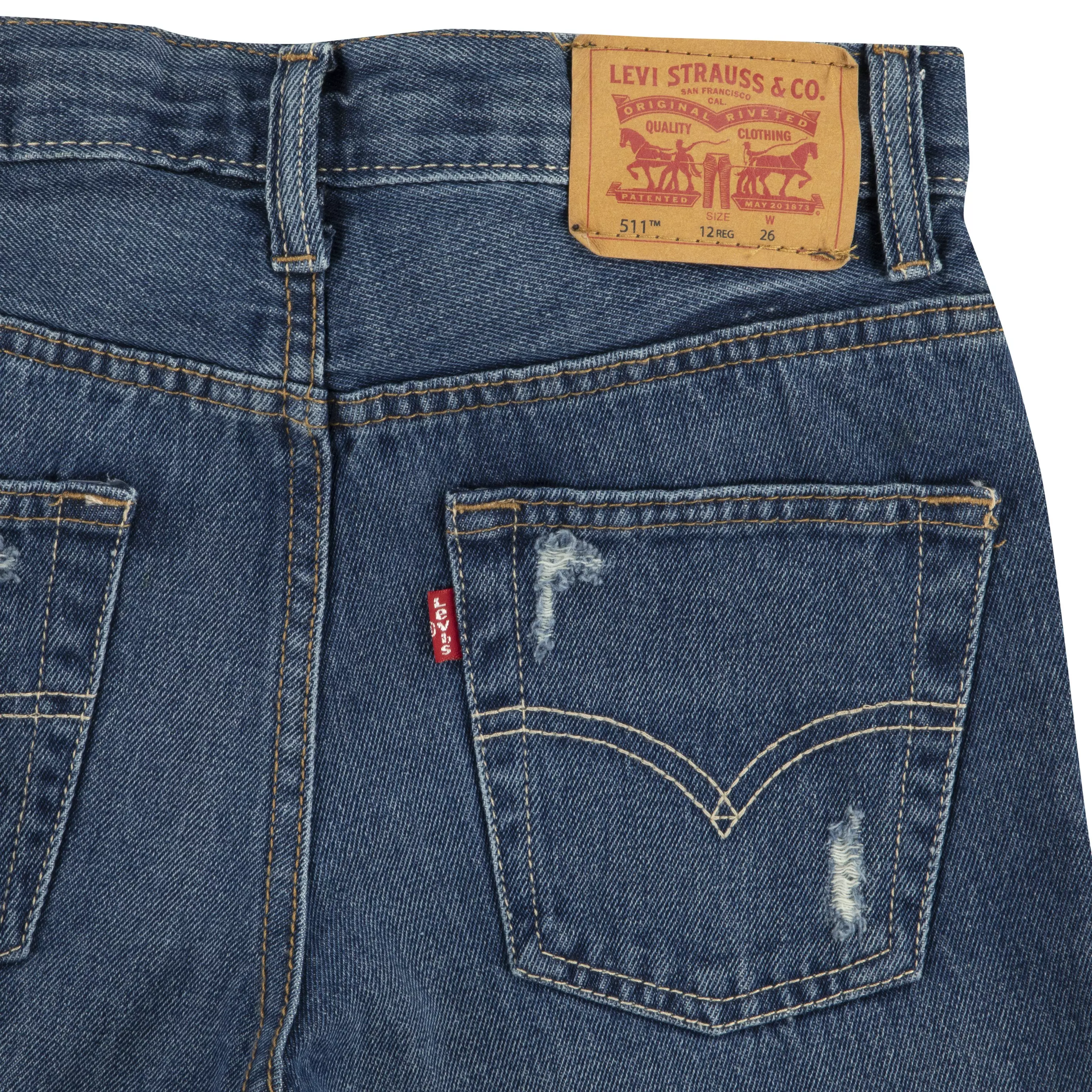 Levi's Big Boys' 511 Slim Fit Dark Blue Wash Denim Shorts - AS SHOWN