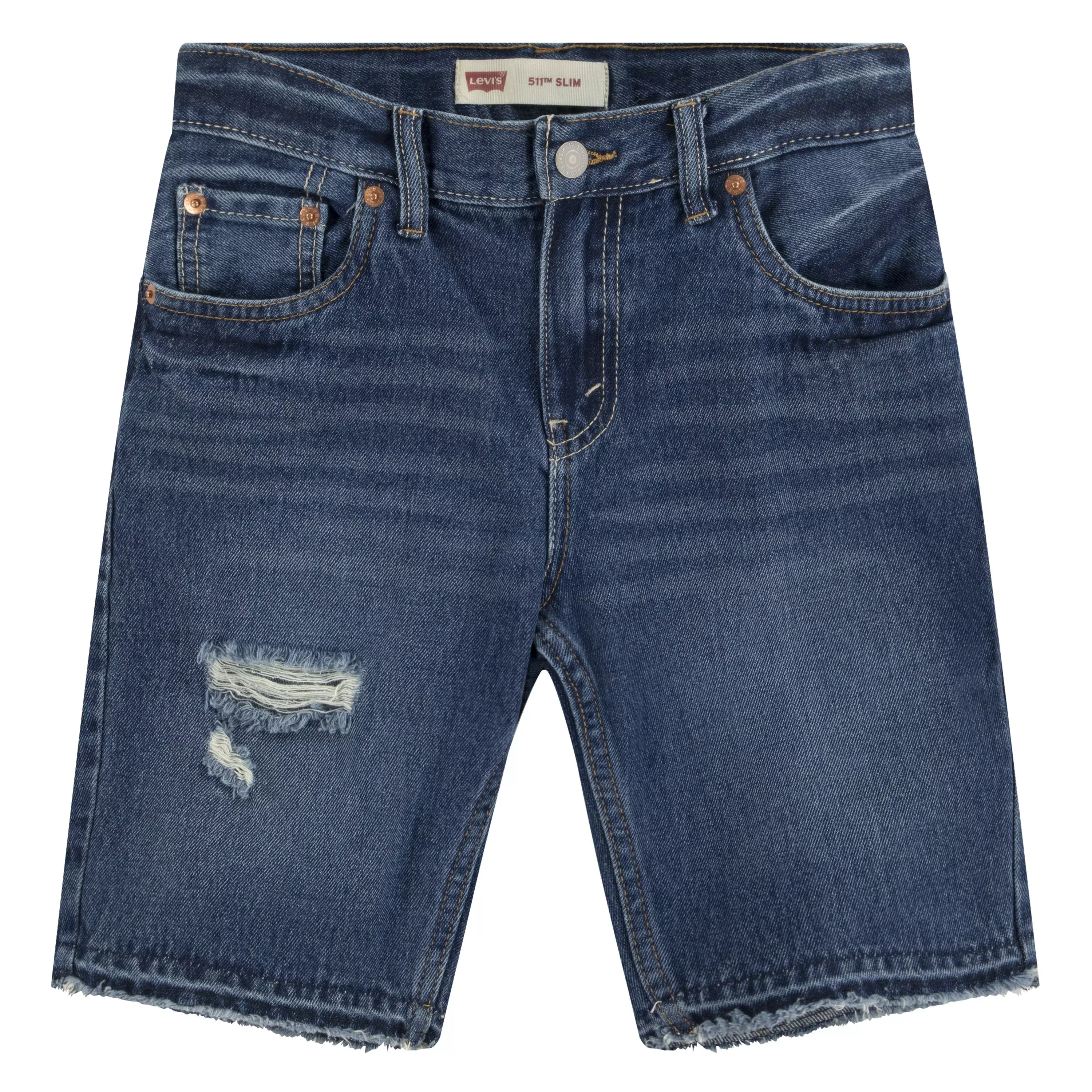 Levi's Big Boys' 511 Slim Fit Dark Blue Wash Denim Shorts - AS SHOWN