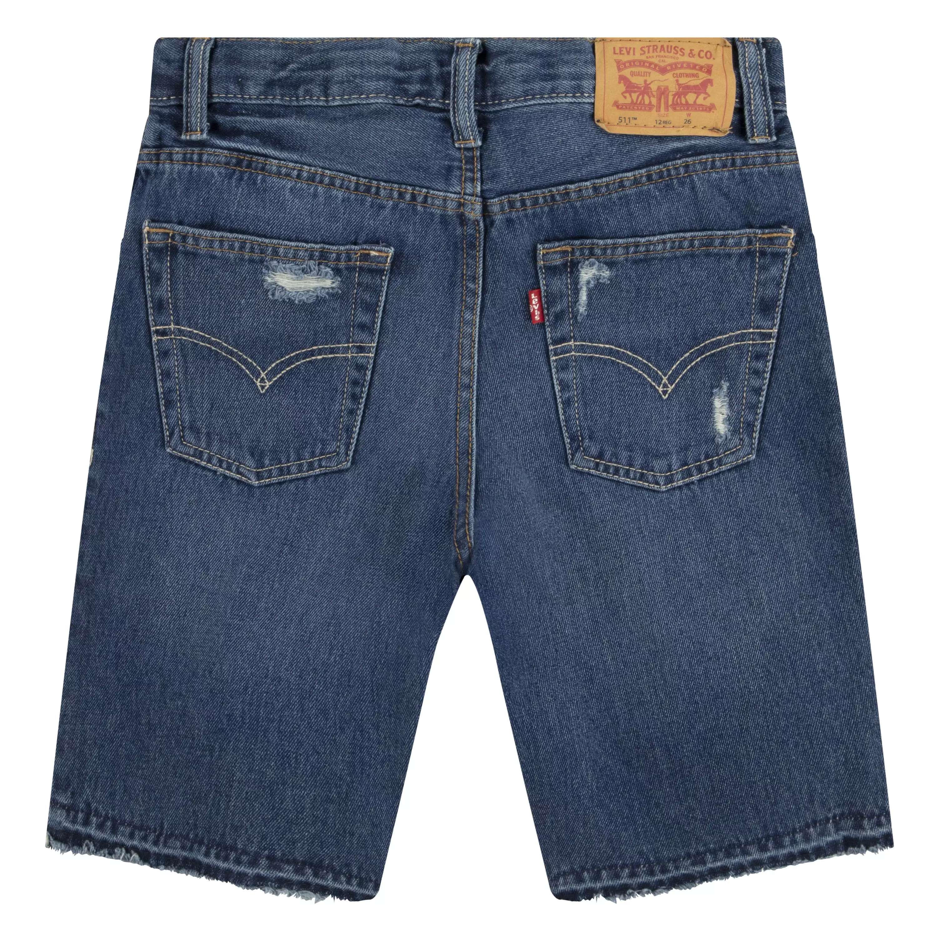 Levi's Big Boys' 511 Slim Fit Dark Blue Wash Denim Shorts - AS SHOWN