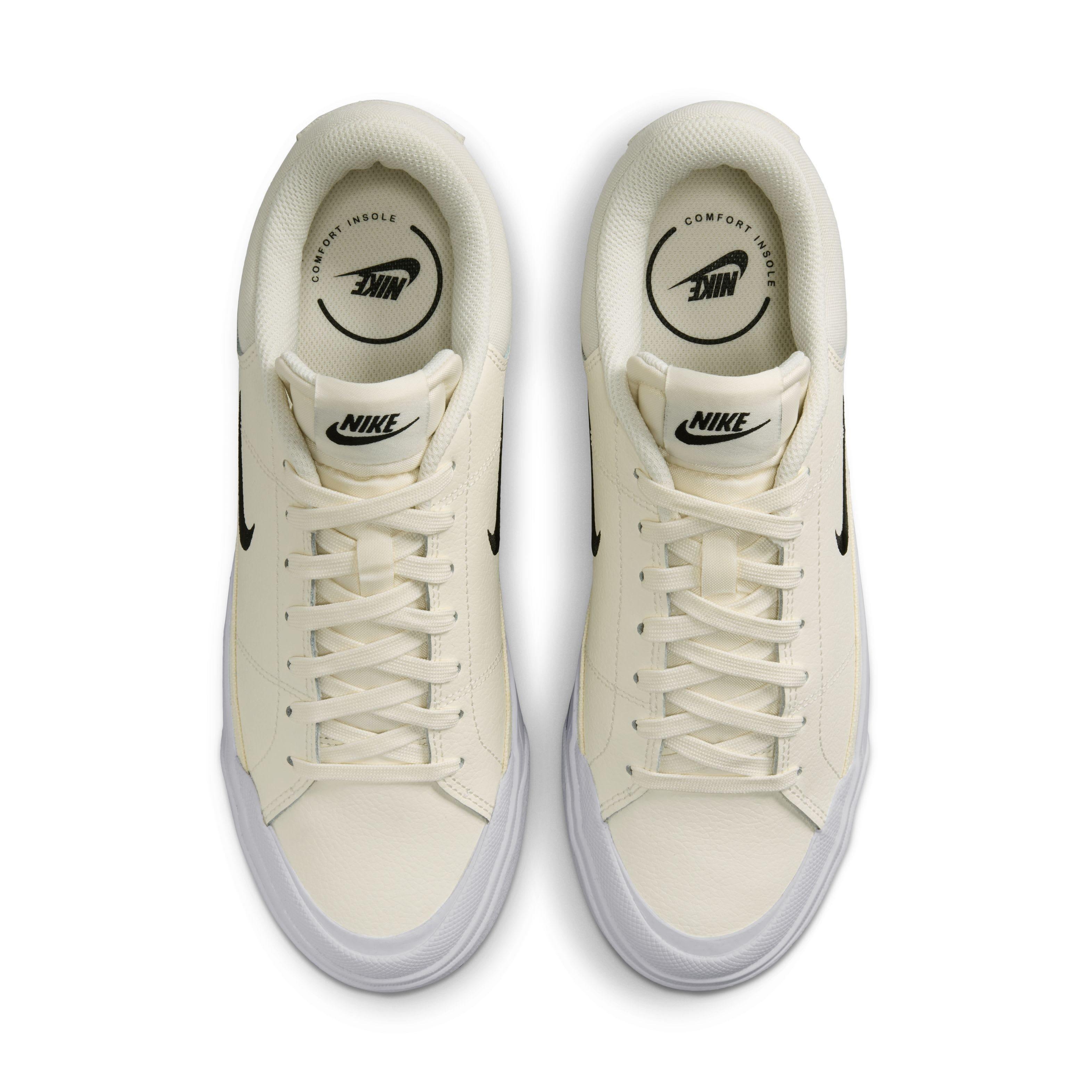 Nike Court Legacy Lift "Pale Ivory/Muslin/White/Black" Women's Shoe - YELLOW/WHITE Thumbnail View 4