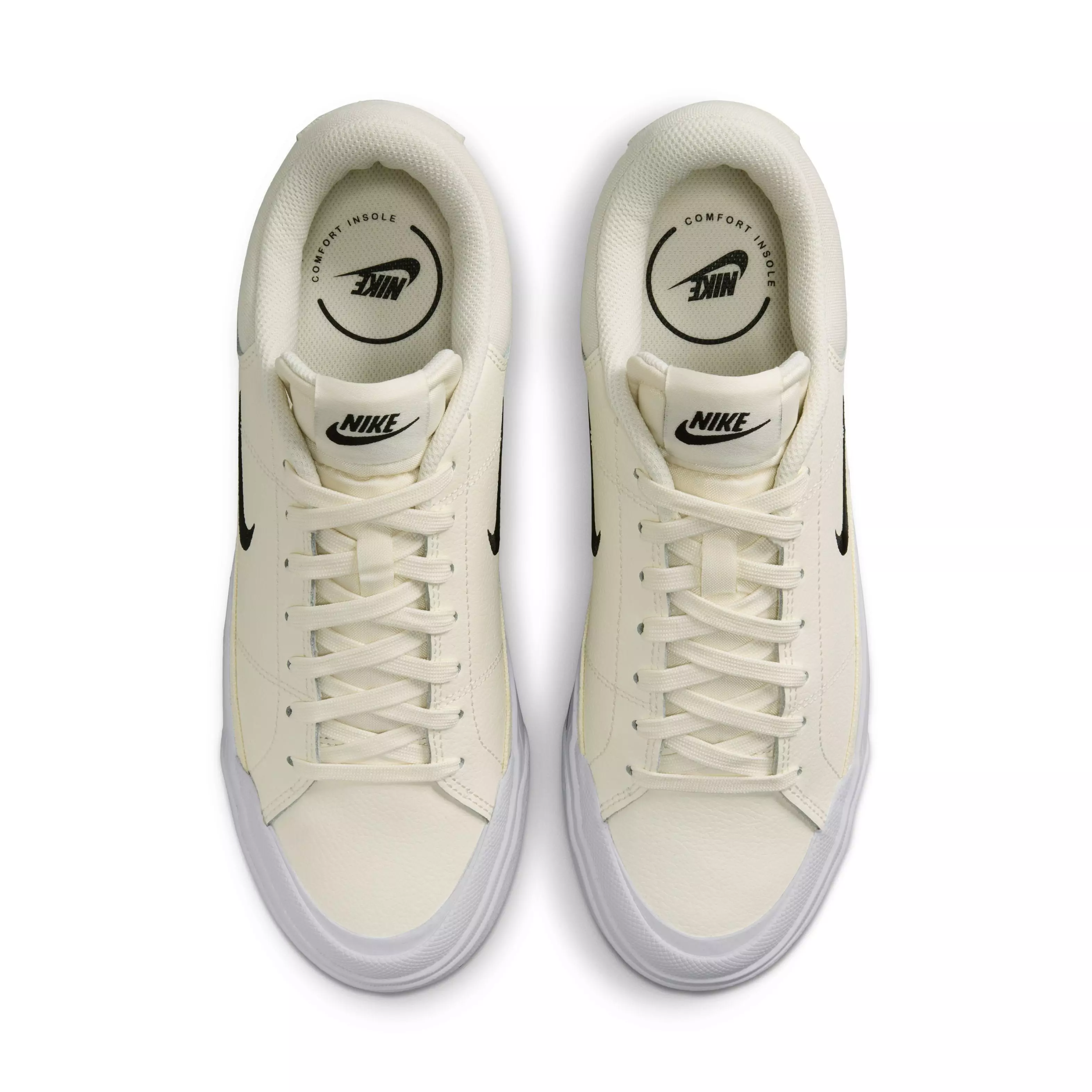 Nike Court Legacy Lift "Pale Ivory/Muslin/White/Black" Women's Shoe - YELLOW/WHITE