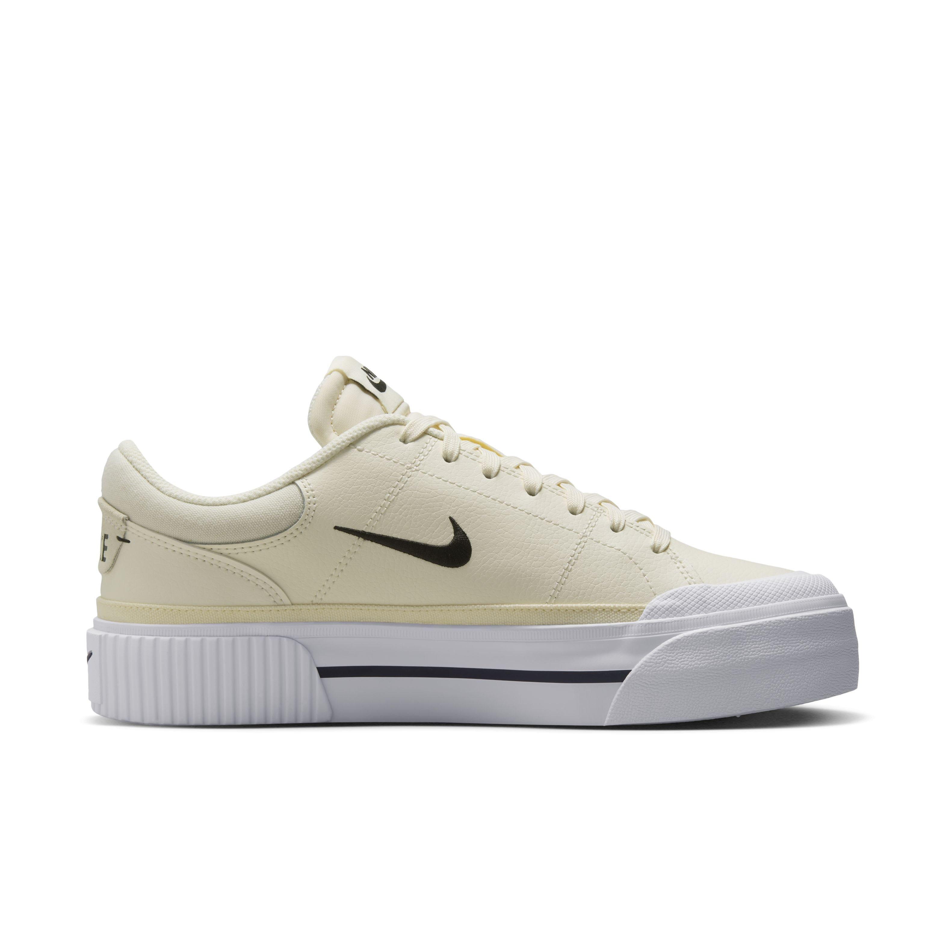 Nike Court Legacy Lift "Pale Ivory/Muslin/White/Black" Women's Shoe - YELLOW/WHITE Thumbnail View 1