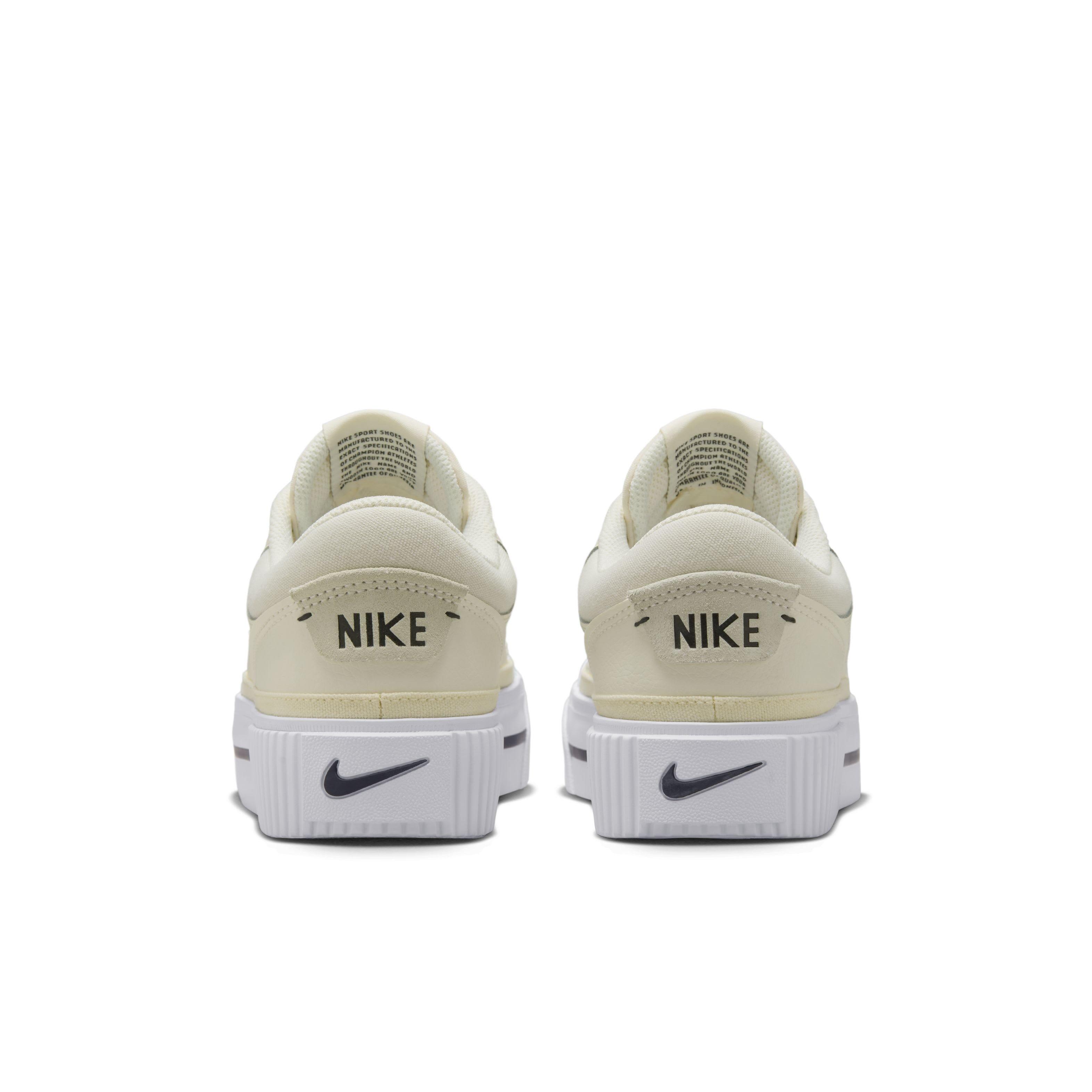 Nike Court Legacy Lift "Pale Ivory/Muslin/White/Black" Women's Shoe - YELLOW/WHITE Thumbnail View 6