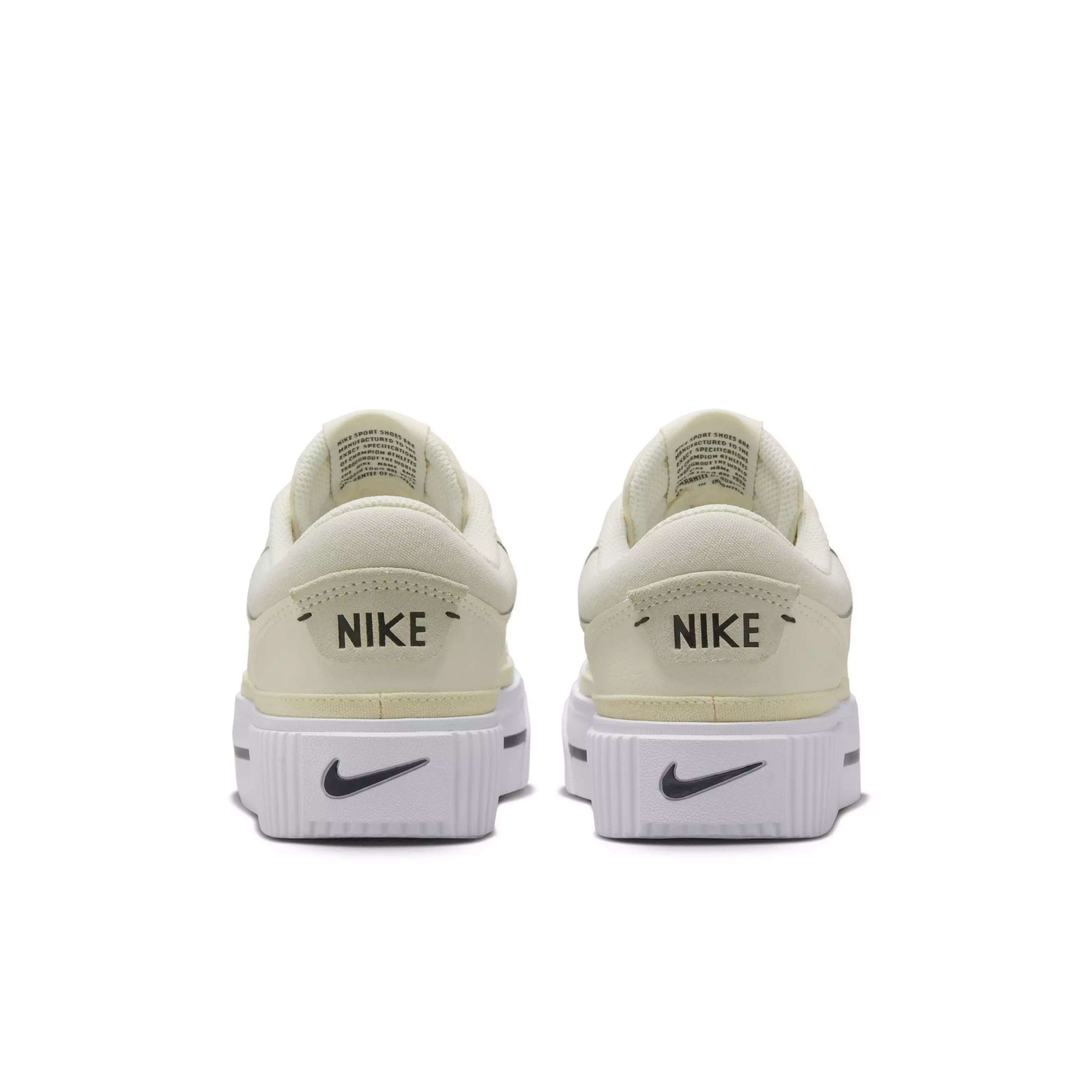 Nike Court Legacy Lift "Pale Ivory/Muslin/White/Black" Women's Shoe - YELLOW/WHITE