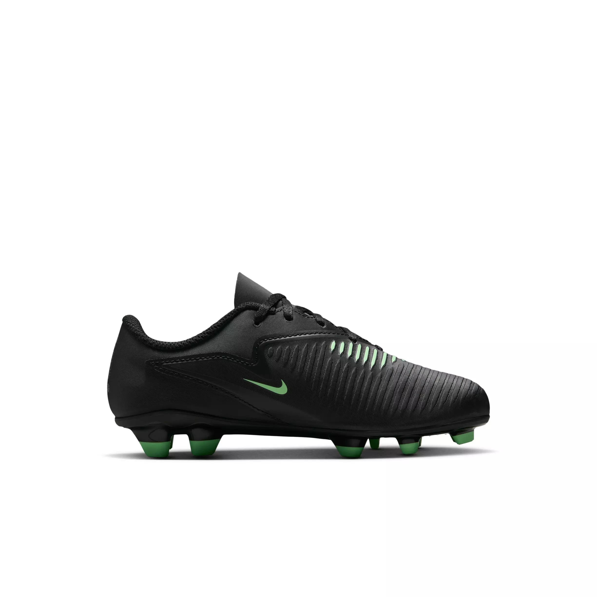 Nike Phantom 6 Low Club MG "Black/Black/Illusion Green" Preschool Kids' Soccer Cleat - BLACK/BLACK/GREEN