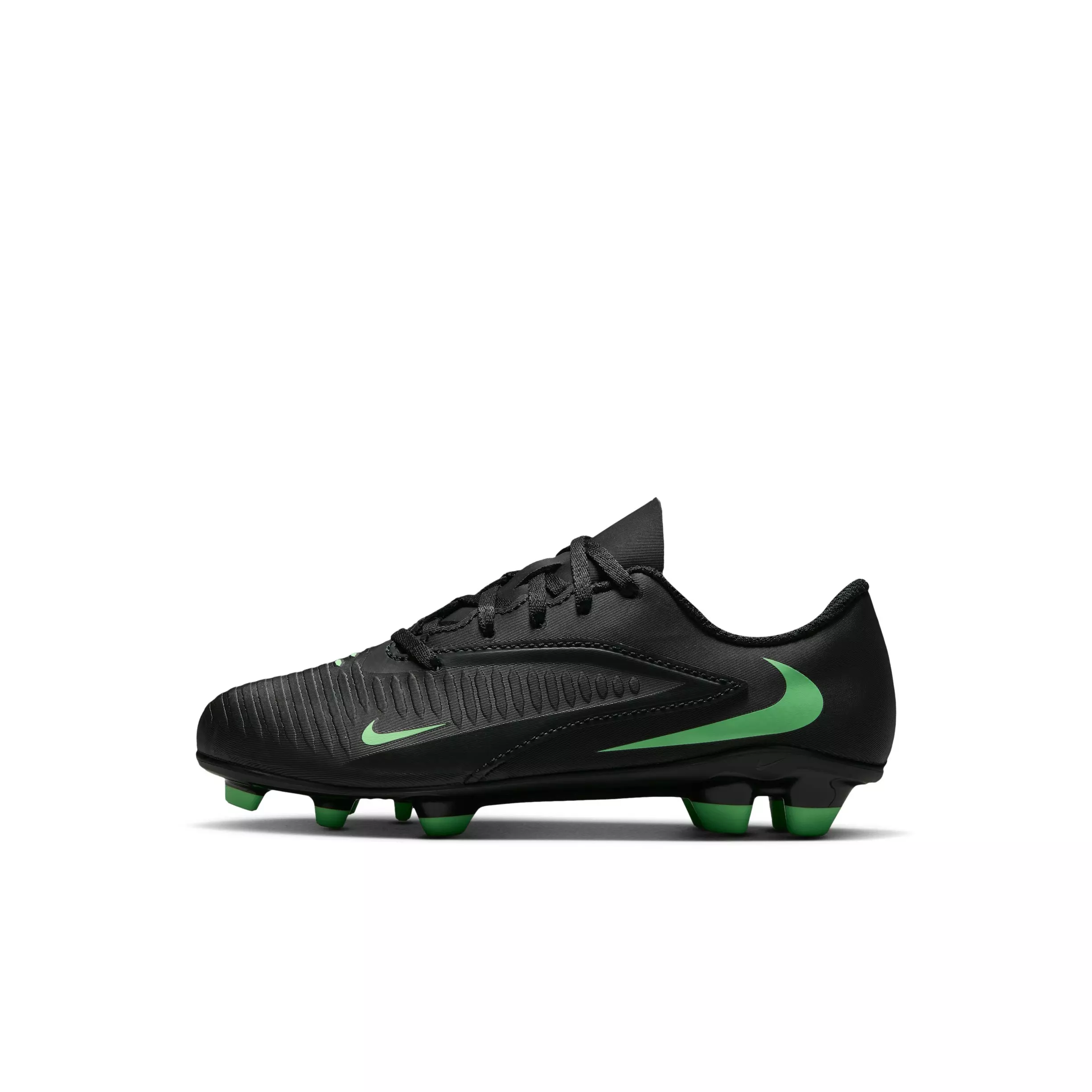 Nike Phantom 6 Low Club MG "Black/Black/Illusion Green" Preschool Kids' Soccer Cleat - BLACK/BLACK/GREEN