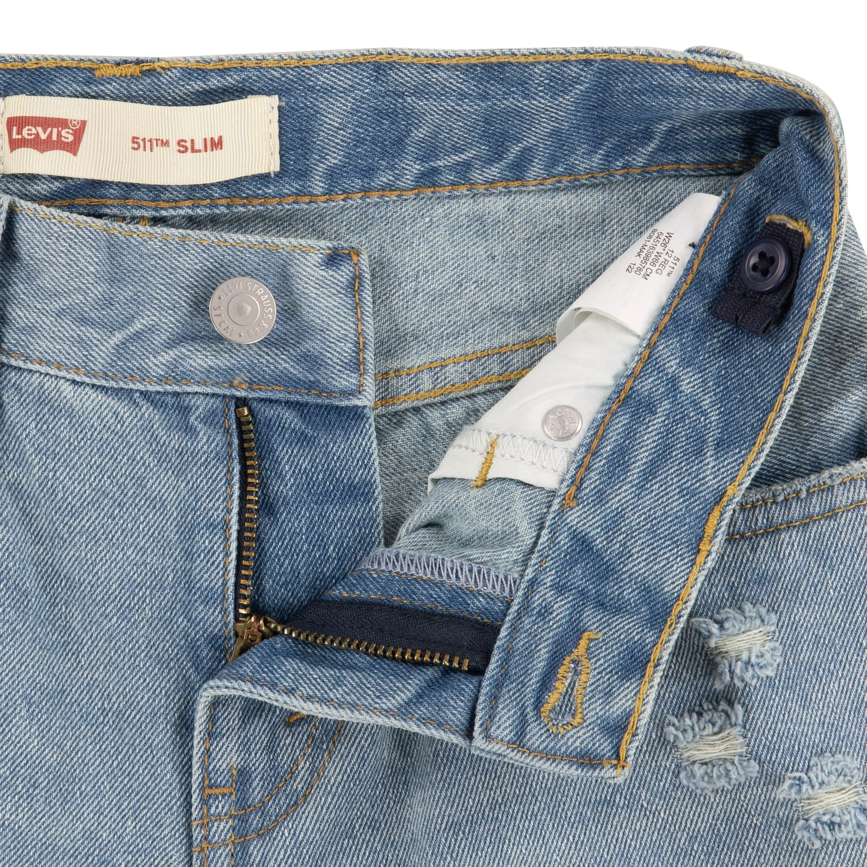 Levi's Big Boys' 511 Slim Fit Light Wash Denim Shorts - AS SHOWN