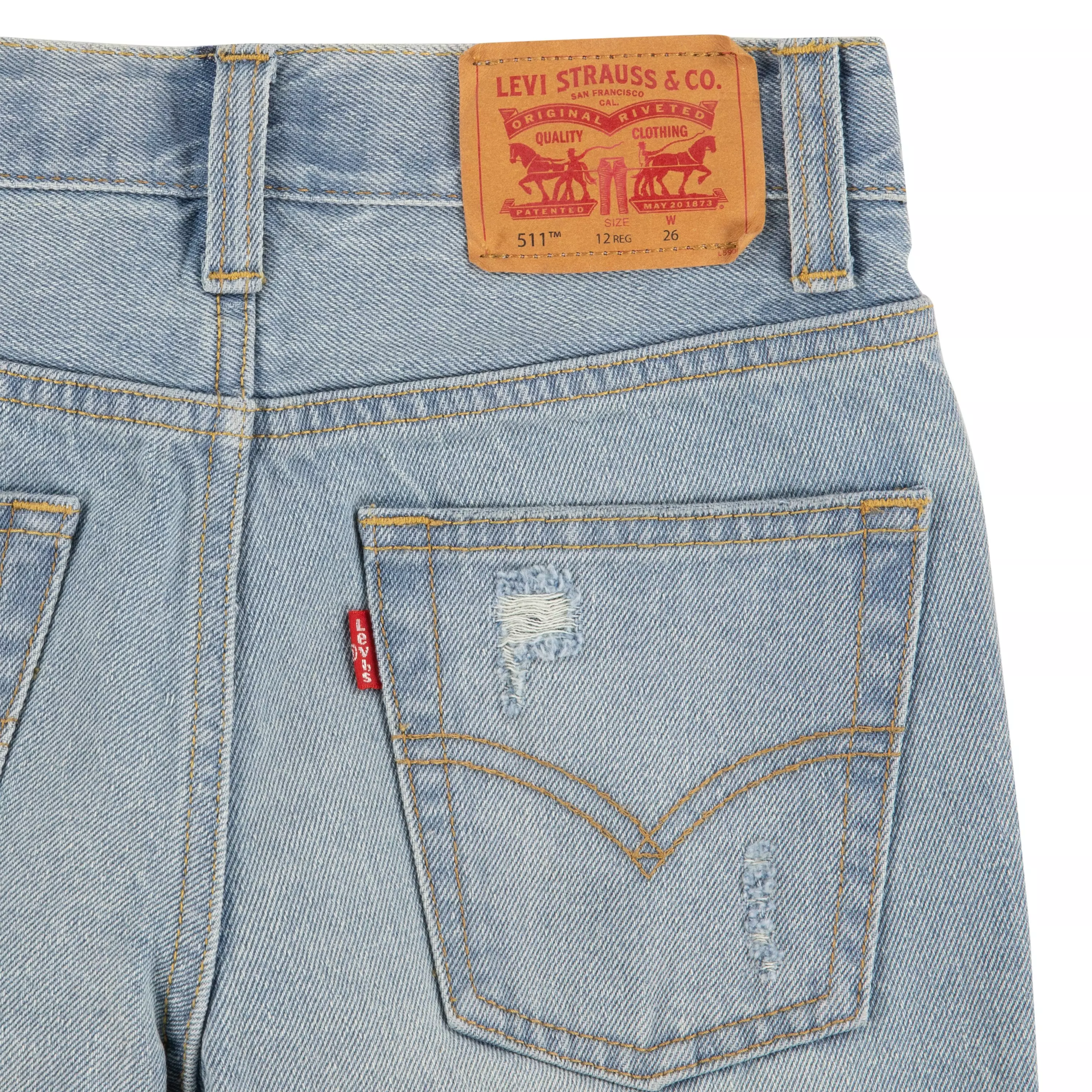 Levi's Big Boys' 511 Slim Fit Light Wash Denim Shorts - AS SHOWN