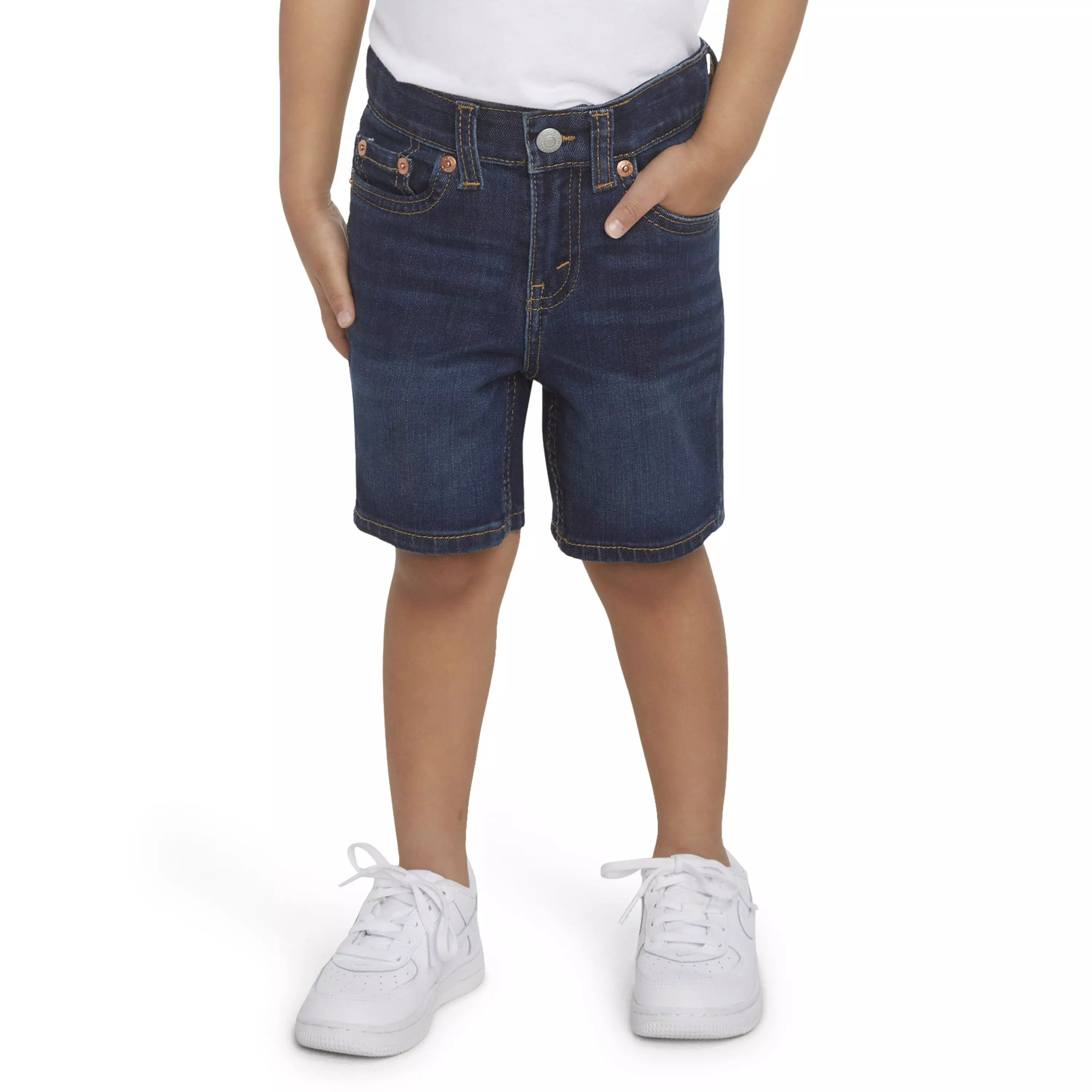 Levi's Toddler Boys' Performance 511 Slim Fit Medium Wash Highlands Denim Shorts - BLUE
