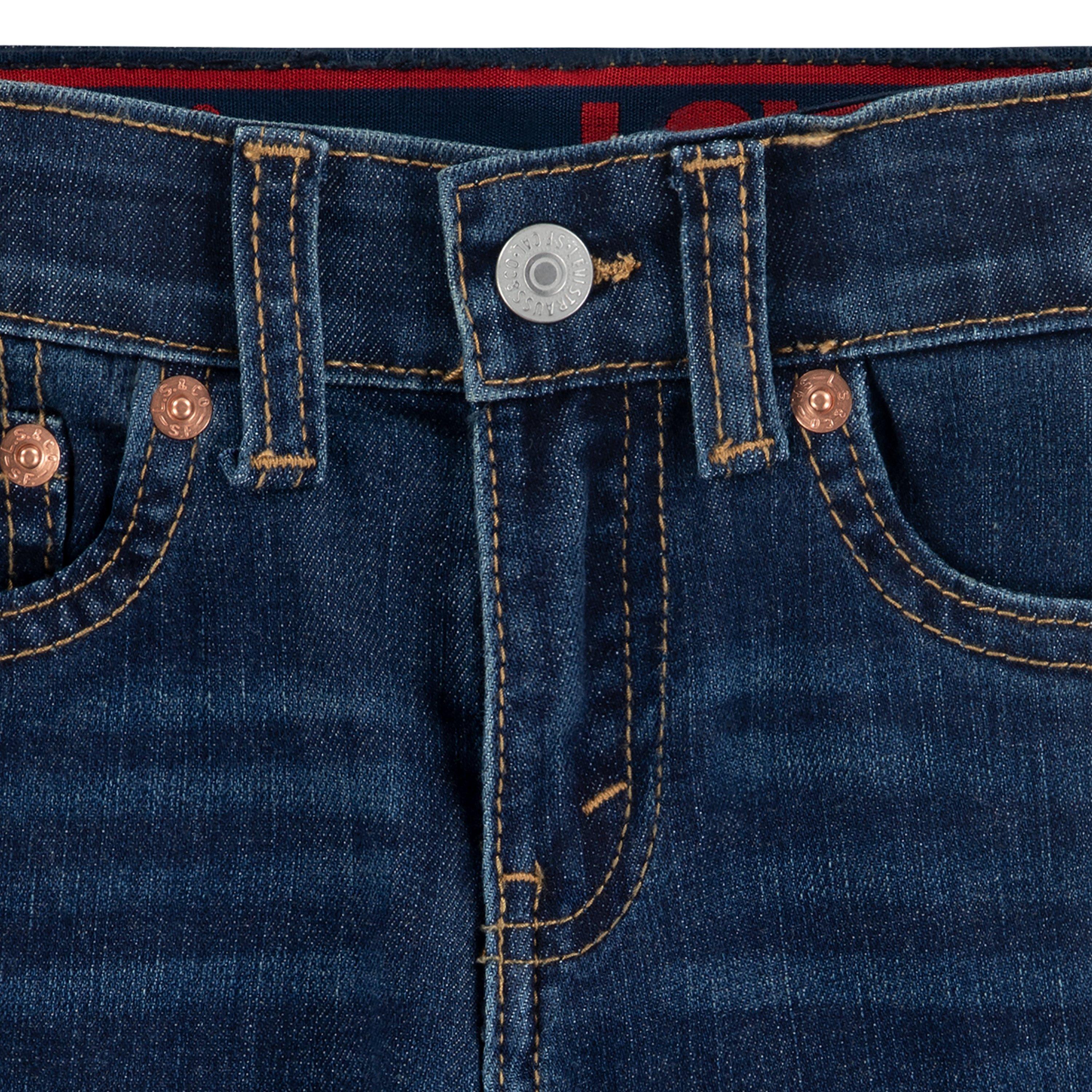 Levi's Toddler Boys' Performance 511 Slim Fit Medium Wash Highlands Denim Shorts - BLUE Thumbnail View 3