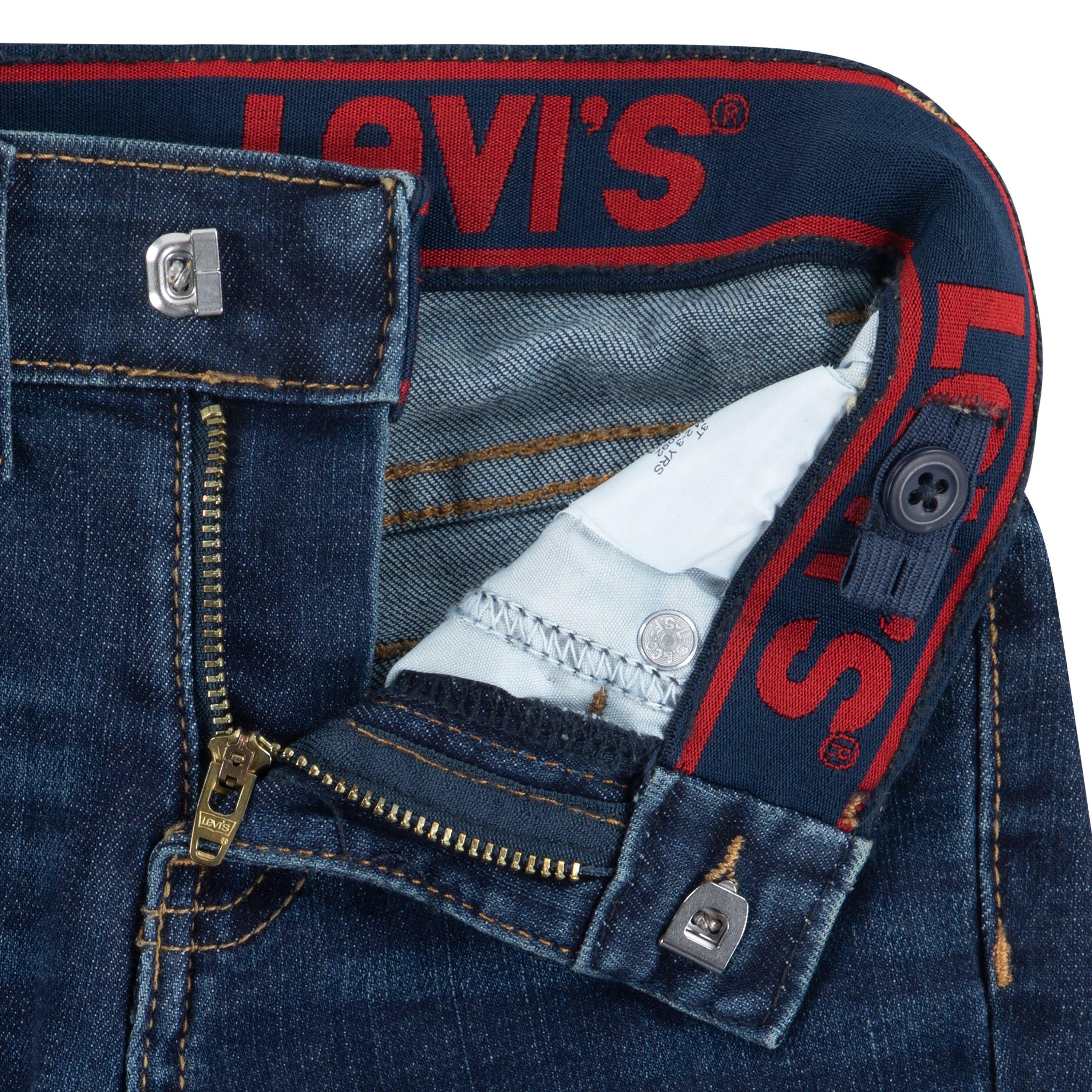 Levi's Toddler Boys' Performance 511 Slim Fit Medium Wash Highlands Denim Shorts - BLUE Thumbnail View 5