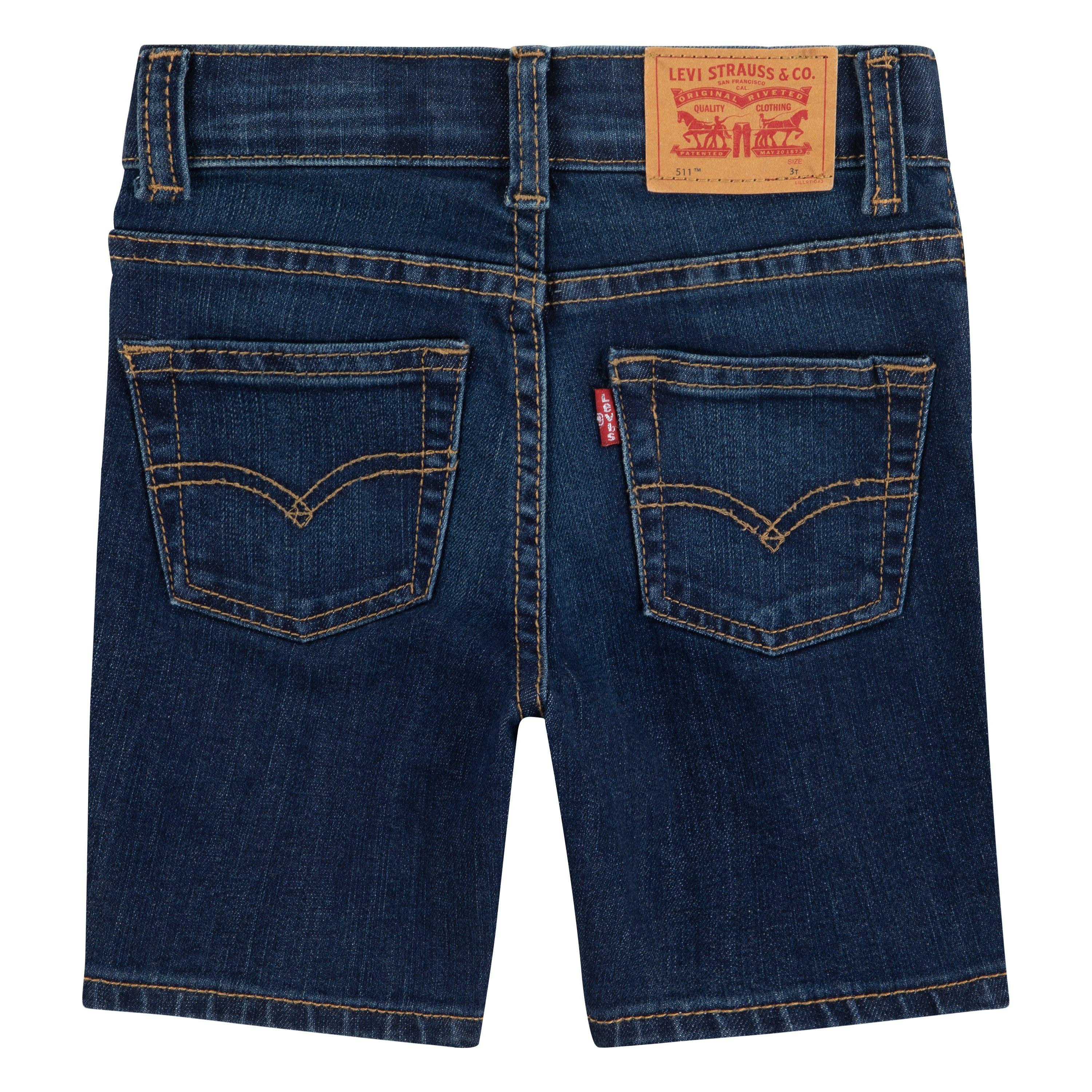 Levi's Toddler Boys' Performance 511 Slim Fit Medium Wash Highlands Denim Shorts - BLUE Thumbnail View 8