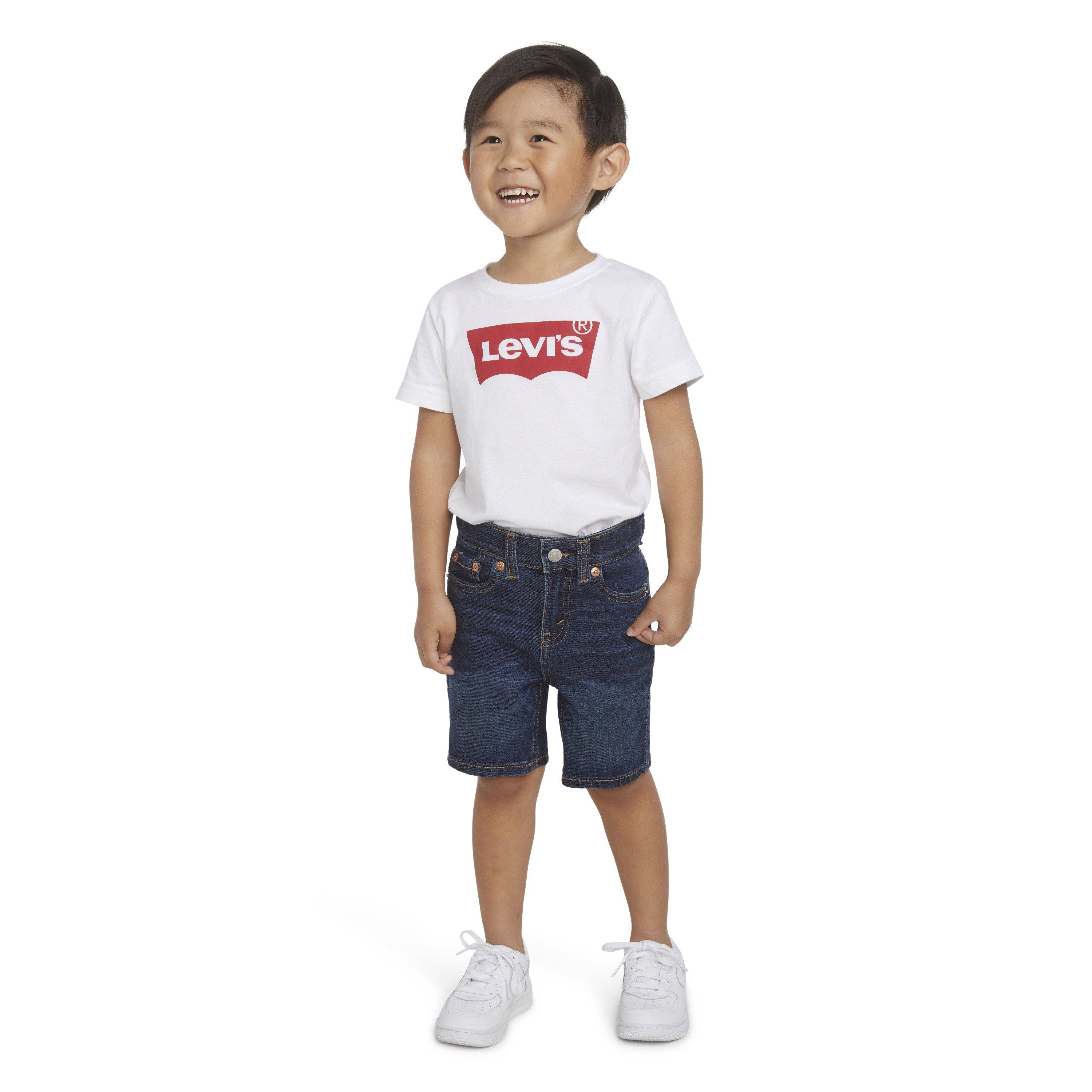 Levi's Toddler Boys' Performance 511 Slim Fit Medium Wash Highlands Denim Shorts - BLUE Thumbnail View 9