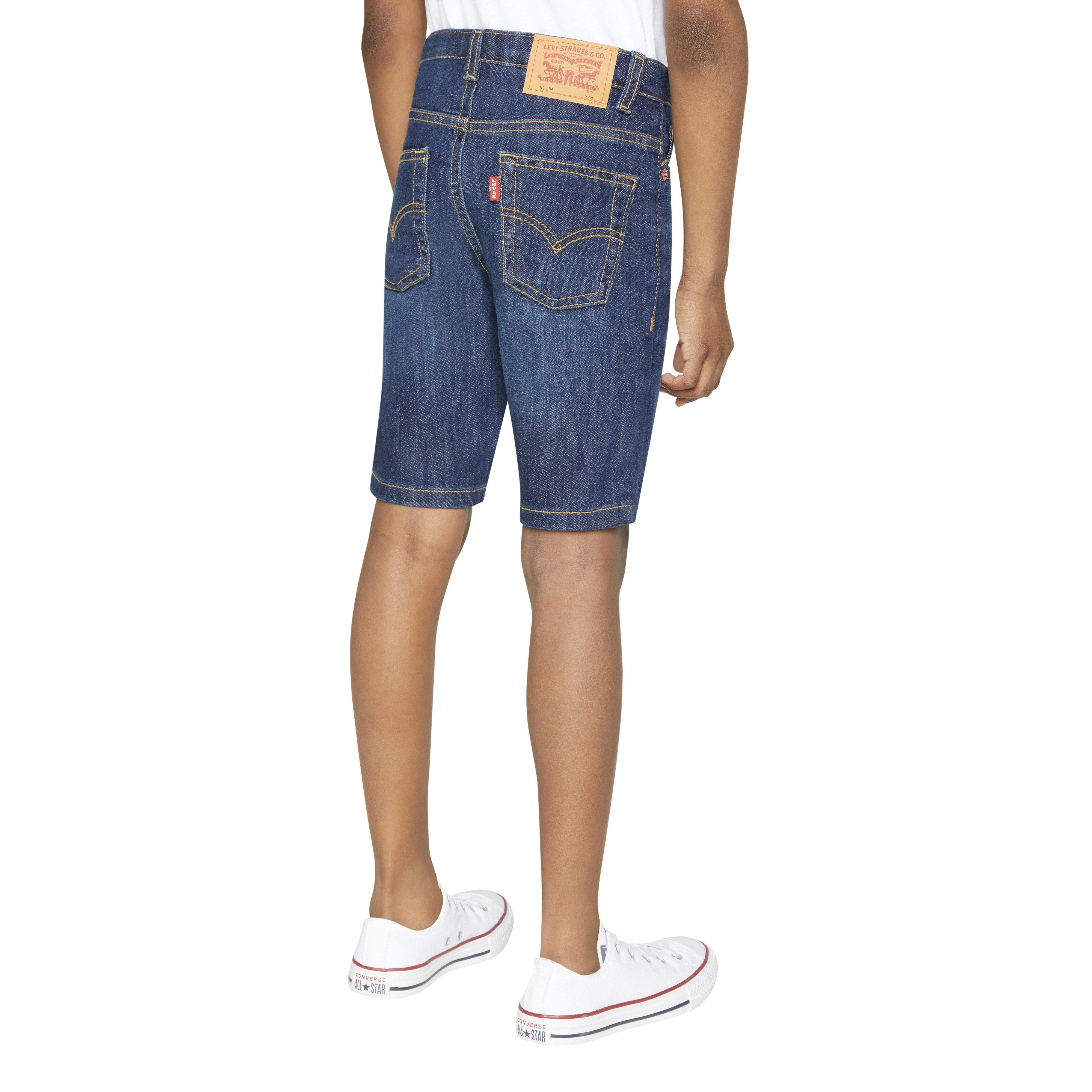 Levi's Performance 511 Slim Fit Medium Wash Little Boys' Highlands Denim Shorts - BLUE Thumbnail View 2