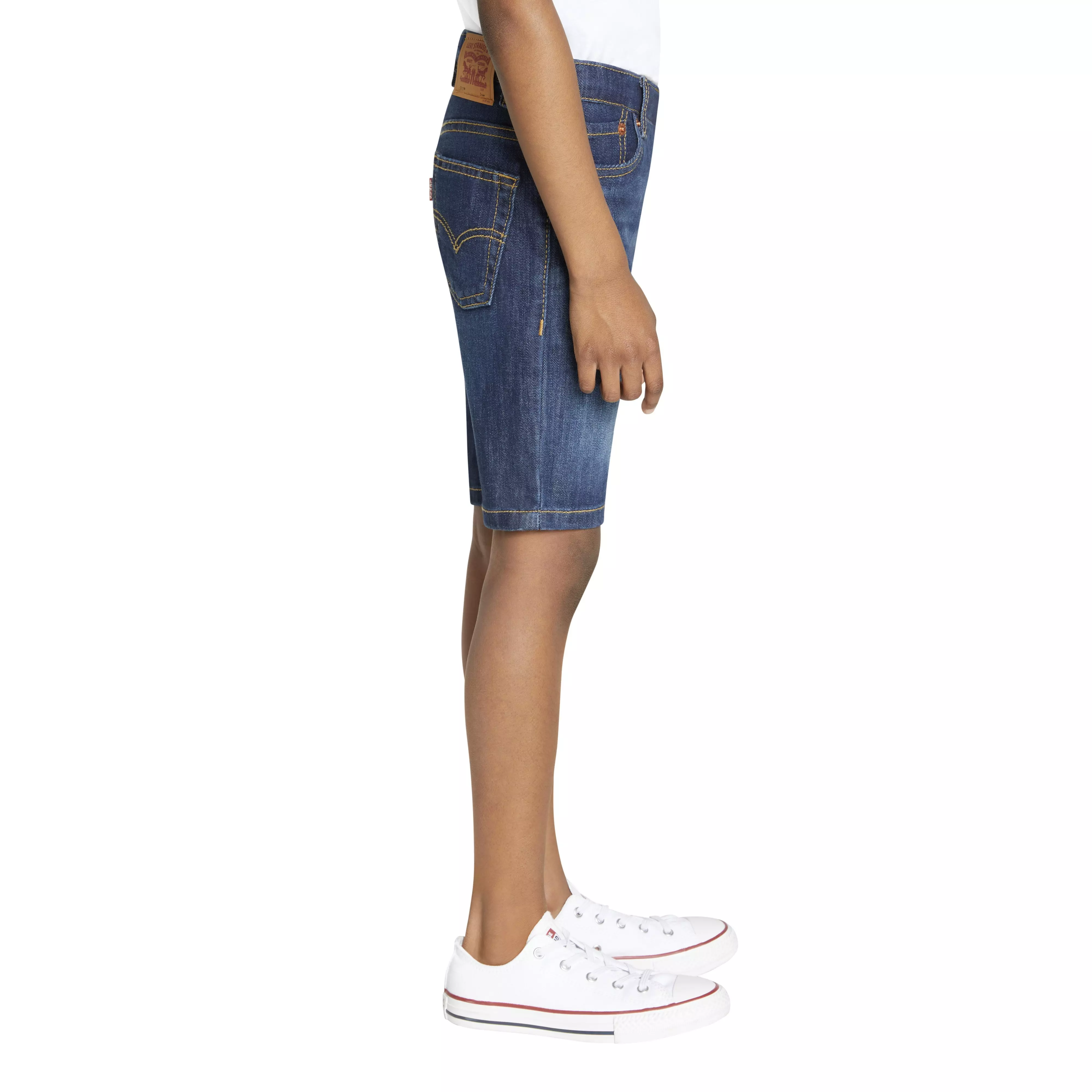Levi's Little Boys' Performance 511 Slim Fit Medium Wash Highlands Denim Shorts - BLUE