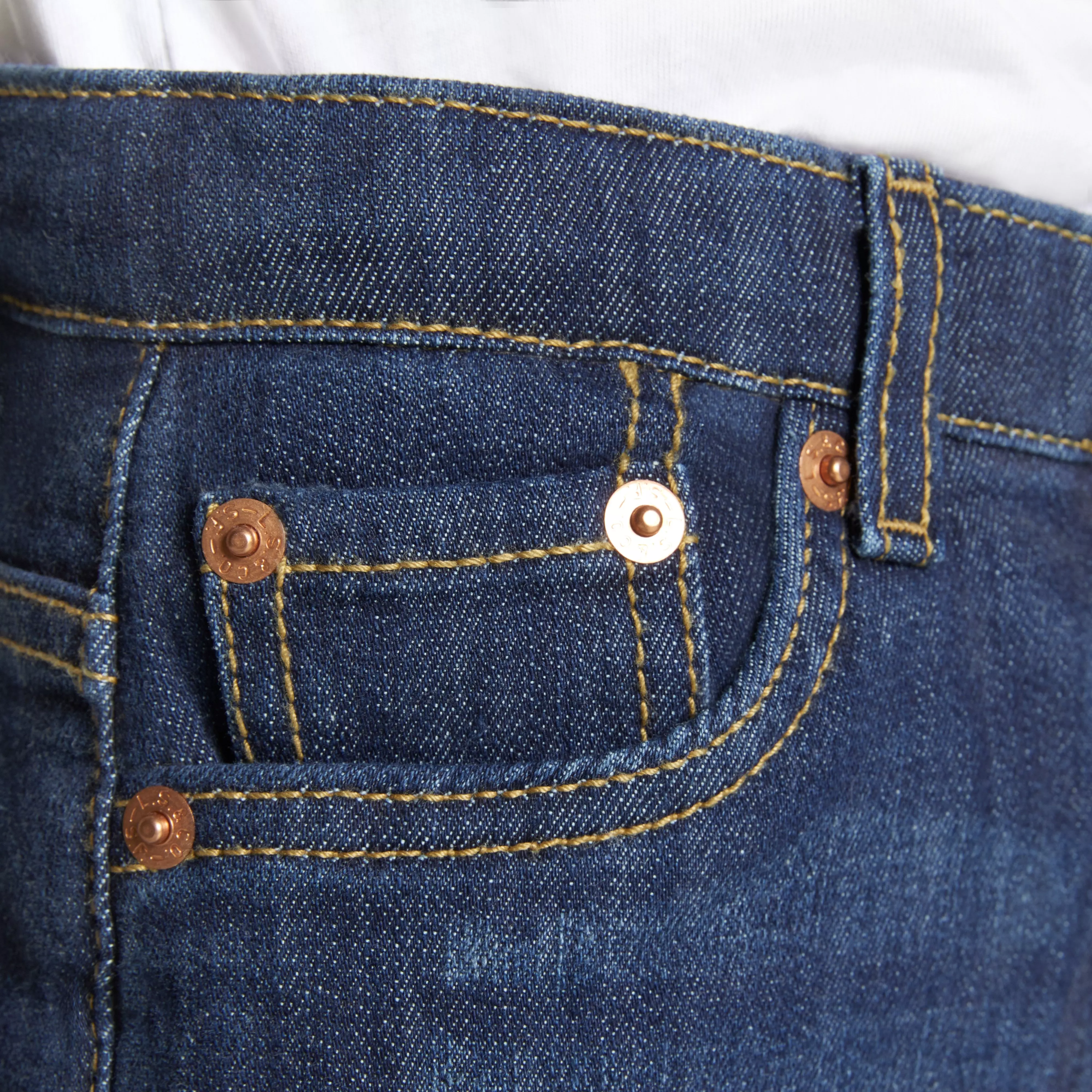 Levi's Little Boys' Performance 511 Slim Fit Medium Wash Highlands Denim Shorts - BLUE