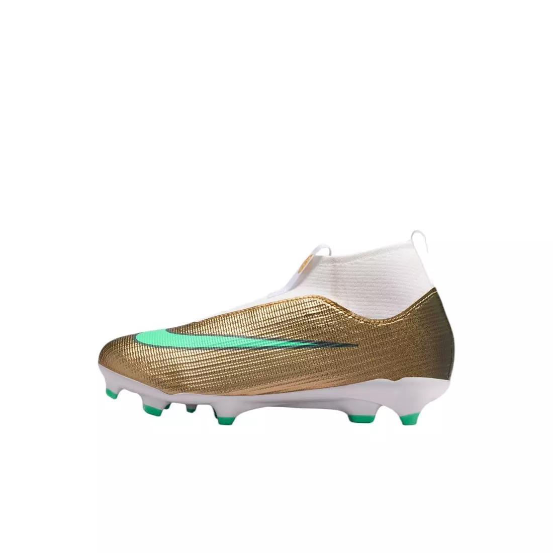 Nike Mercurial Superfly 11 Academy MG "Metallic Gold/Green Glow" Preschool Kids' Soccer Cleat - GOLD/GREEN