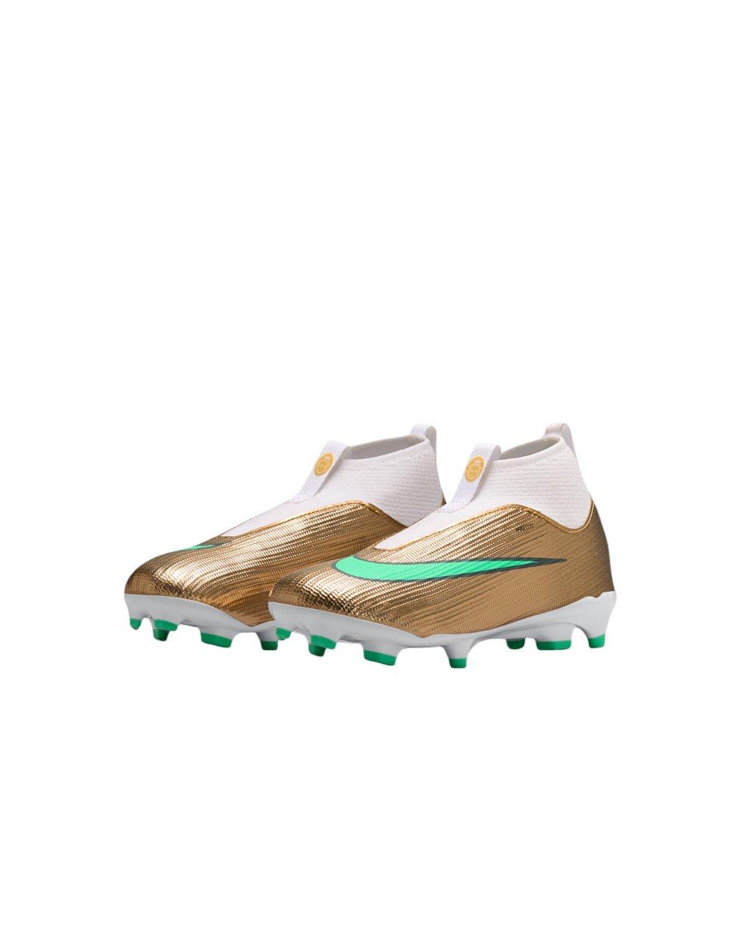 Nike Mercurial Superfly 11 Academy MG "Metallic Gold/Green Glow" Preschool Kids' Soccer Cleat - GOLD/GREEN
