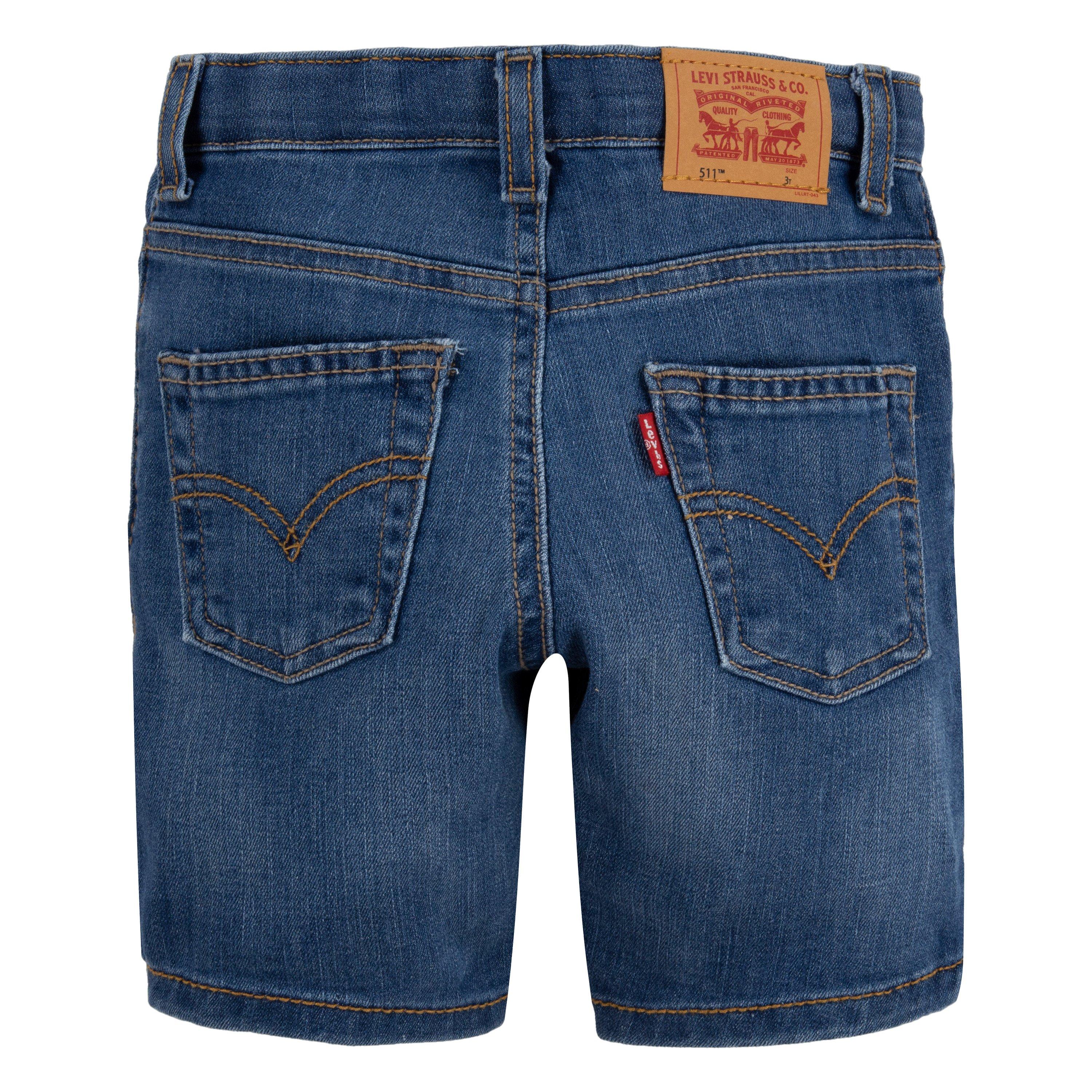 Levi's Toddler Boys' Performance 511 Slim Fit Medium Wash Blown Away Denim Shorts - BLUE Thumbnail View 8