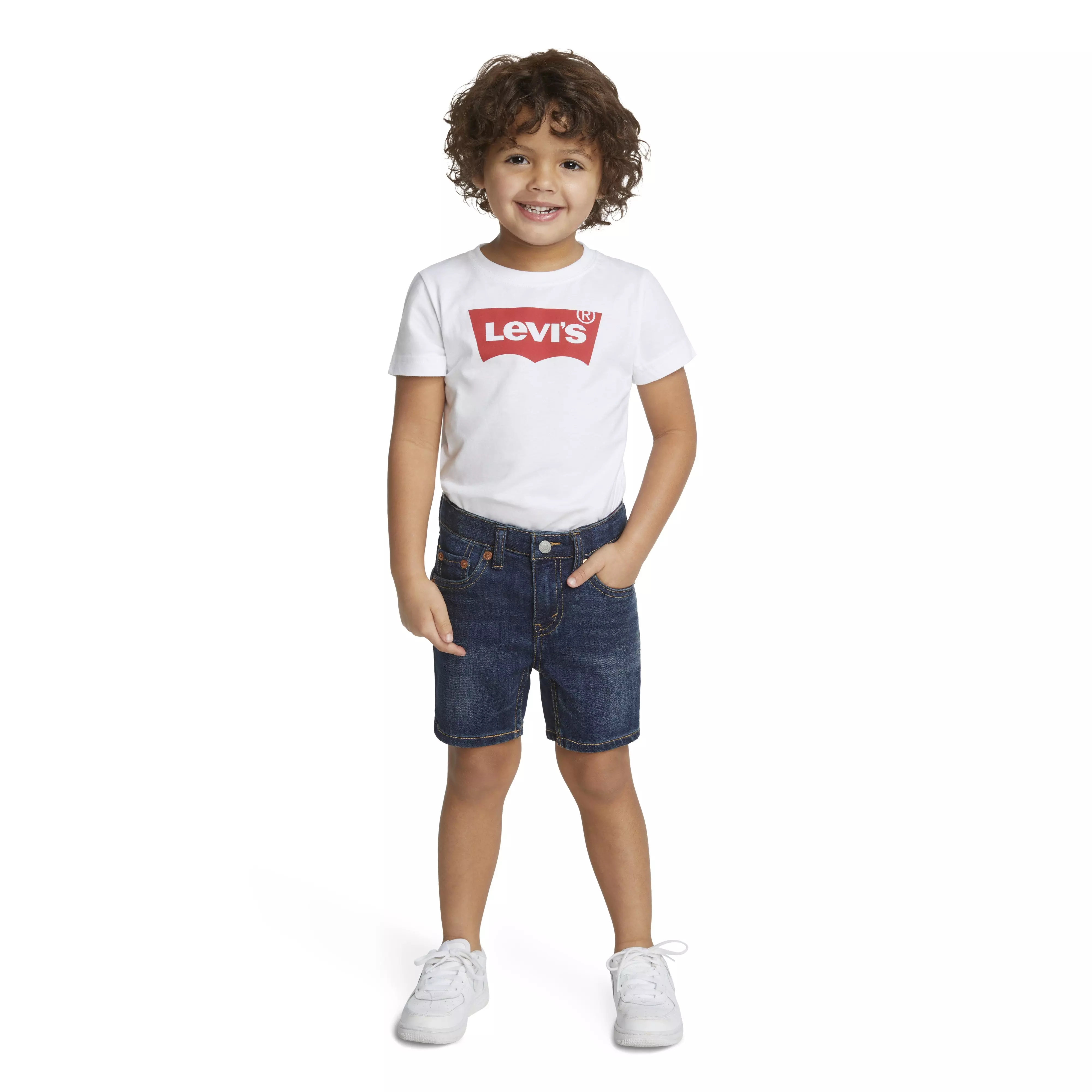 Levi's Performance 511 Slim Fit Medium Wash Toddler Boys' Blown Away Denim Shorts - BLUE