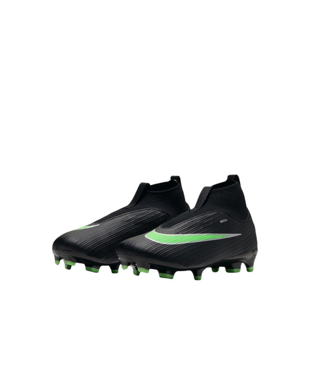 Nike Mercurial Superfly 11 Academy MG "Black/Black/Illusion Green" Preschool Kids' Soccer Cleat - BLACK/BLACK/GREEN