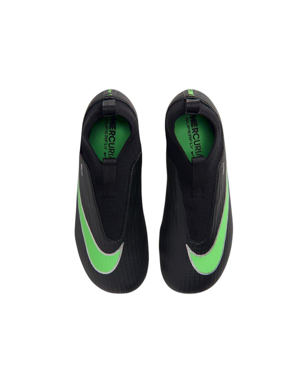 Nike Mercurial Superfly 11 Academy MG "Black/Black/Illusion Green" Preschool Kids' Soccer Cleat - BLACK/BLACK/GREEN