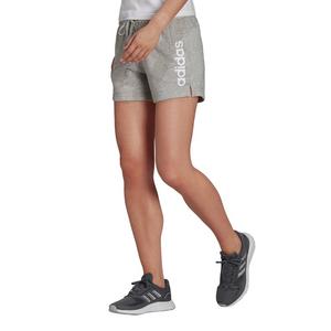 adidas Women's Essentials Grey Slim Logo Shorts