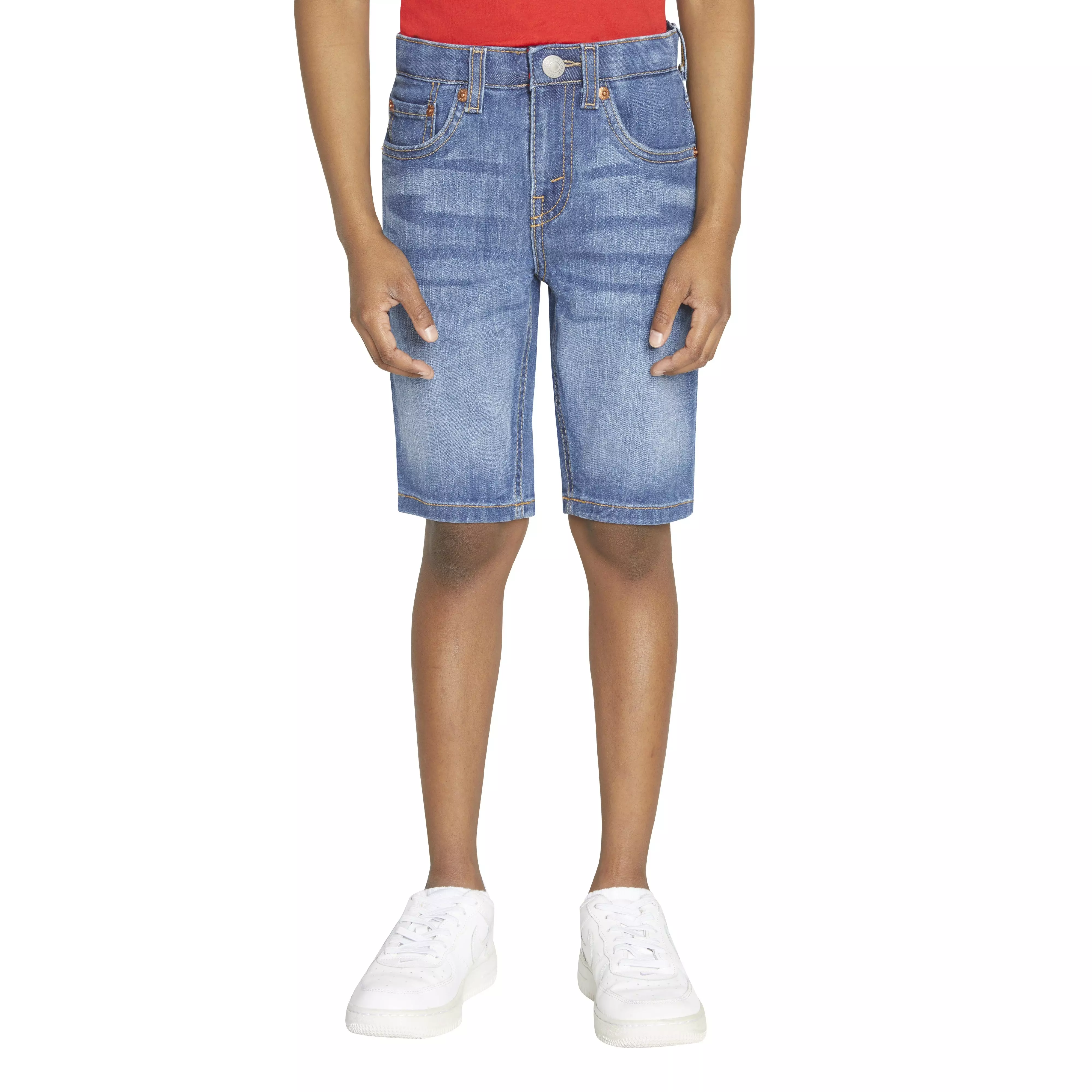 Levi's Little Boys' Performance 511 Slim Fit Medium Wash Blown Away Denim Shorts - BLUE