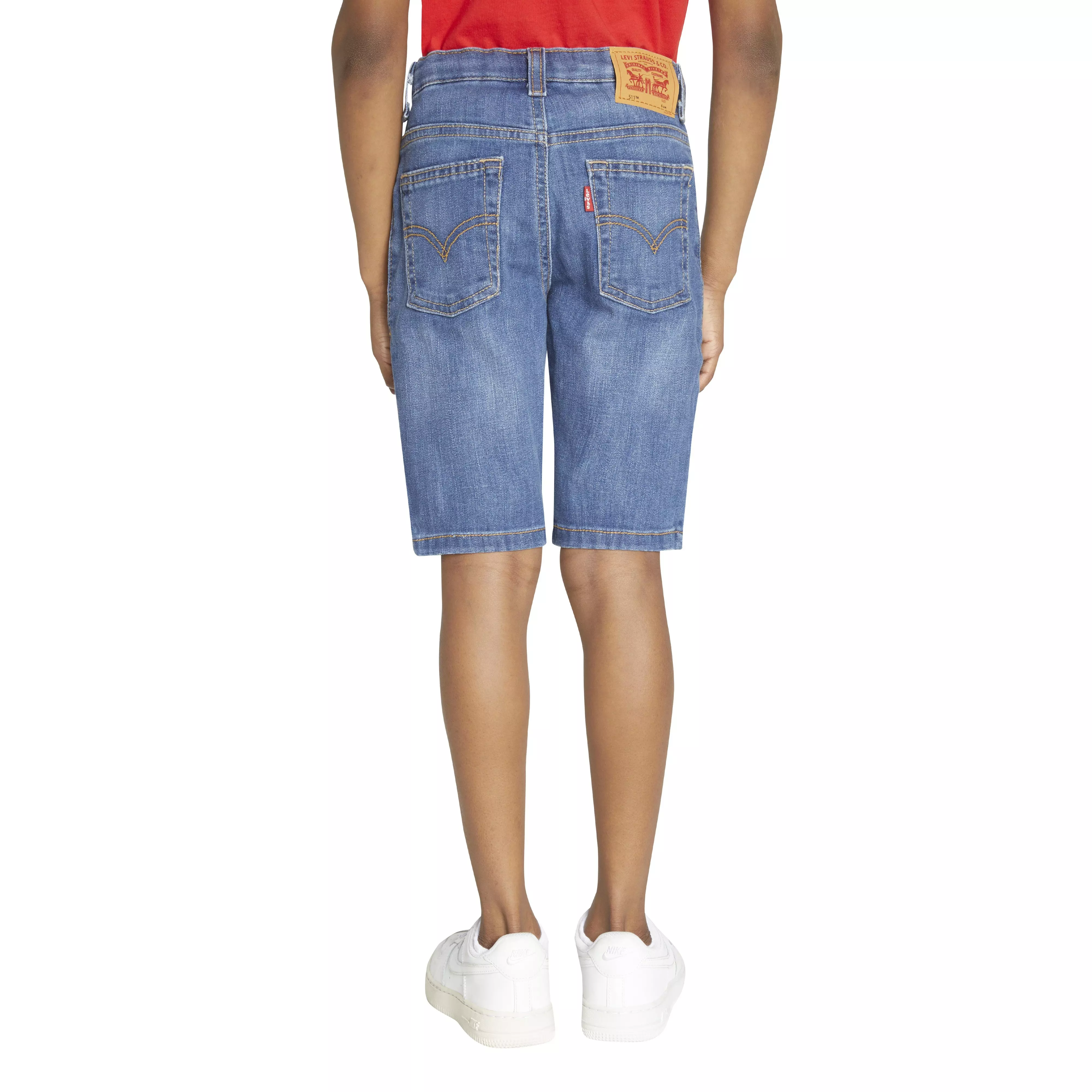 Levi's Little Boys' Performance 511 Slim Fit Medium Wash Blown Away Denim Shorts - BLUE