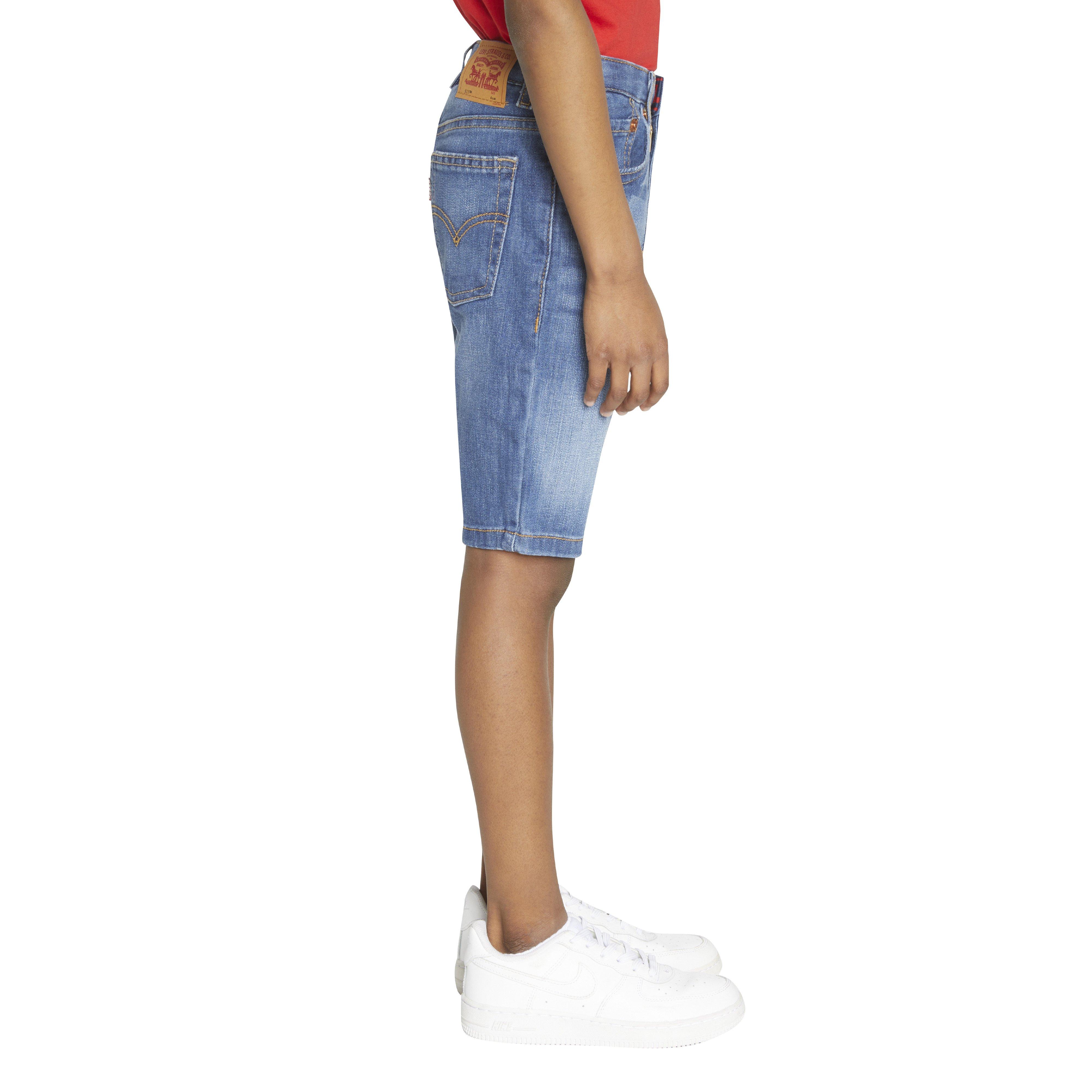 Levi's Little Boys' Performance 511 Slim Fit Medium Wash Blown Away Denim Shorts - BLUE Thumbnail View 3
