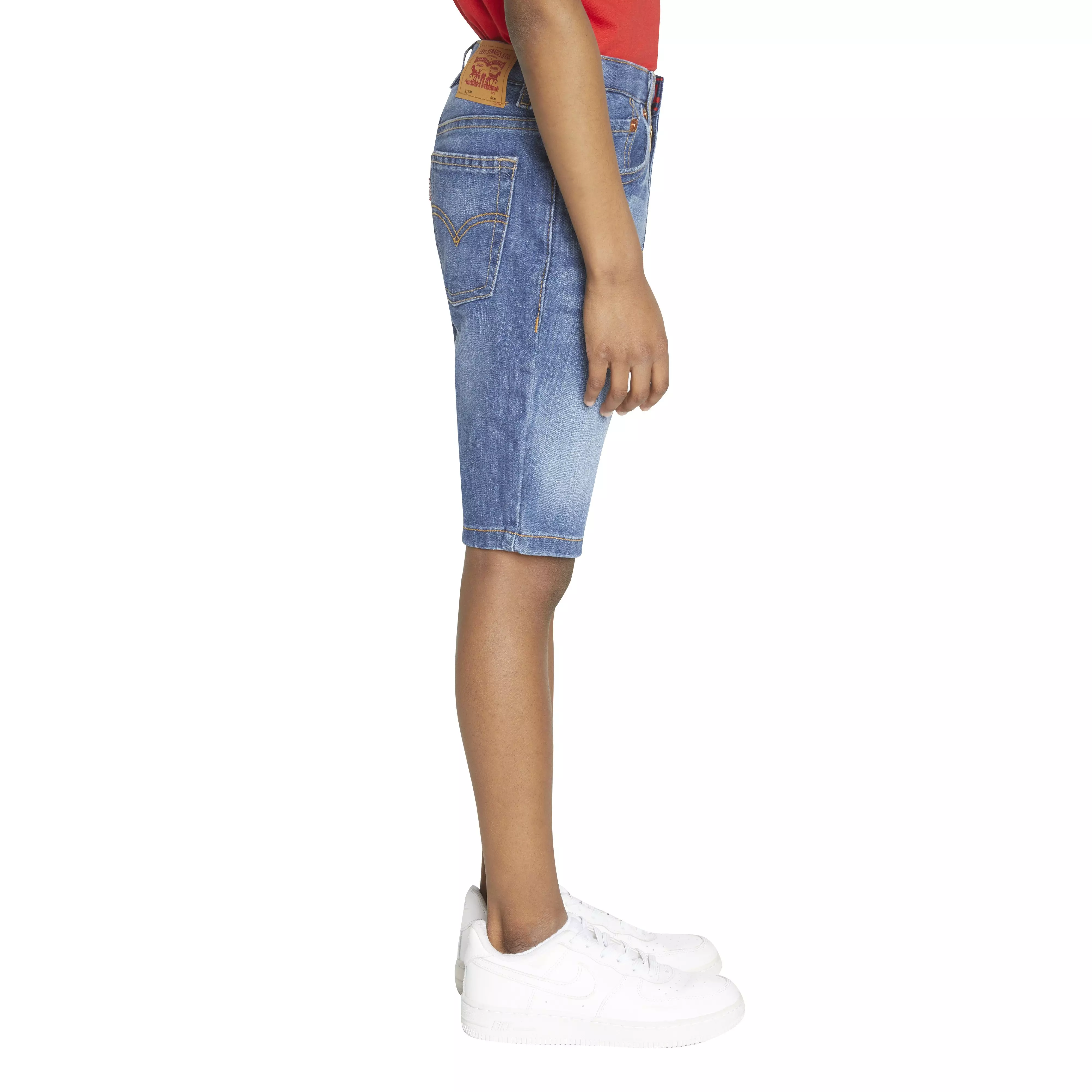 Levi's Little Boys' Performance 511 Slim Fit Medium Wash Blown Away Denim Shorts - BLUE