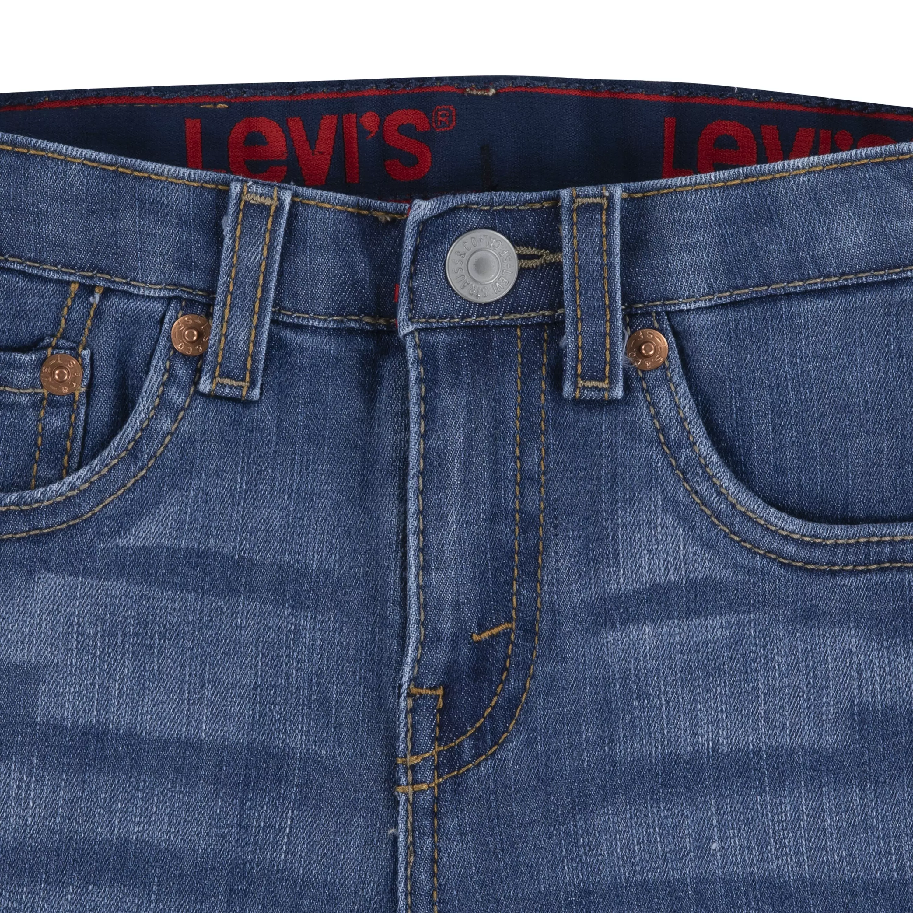 Levi's Little Boys' Performance 511 Slim Fit Medium Wash Blown Away Denim Shorts - BLUE