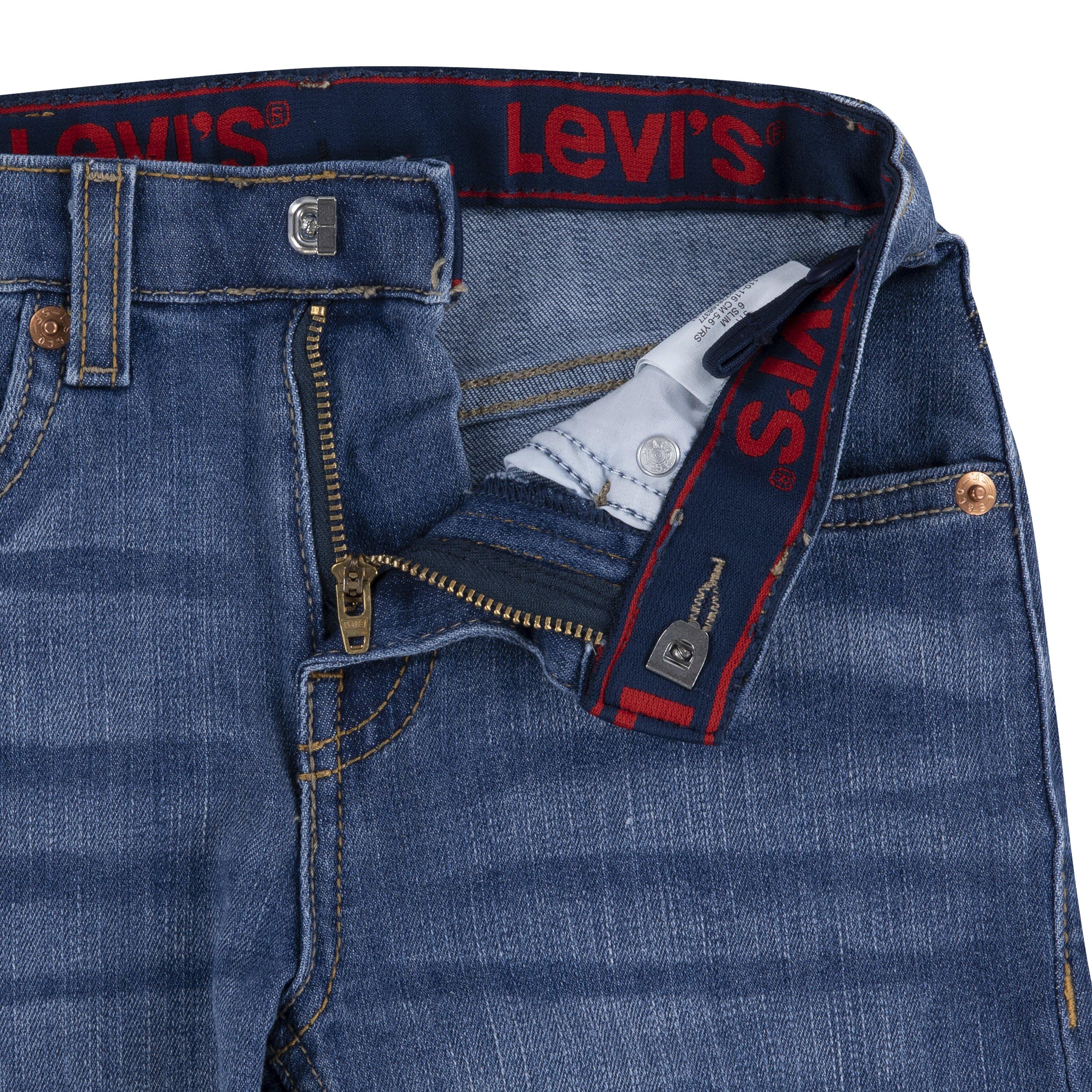 Levi's Little Boys' Performance 511 Slim Fit Medium Wash Blown Away Denim Shorts - BLUE Thumbnail View 6