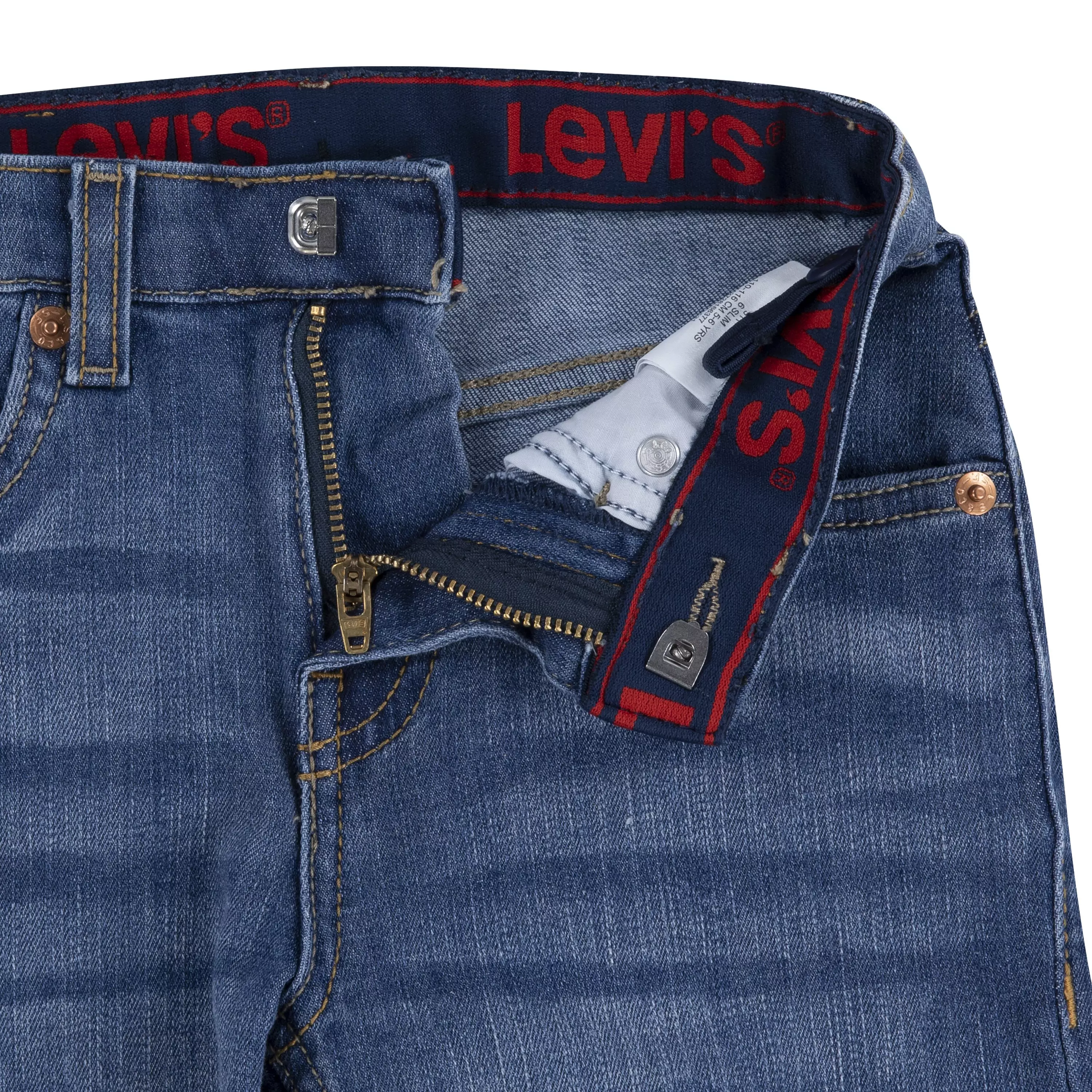 Levi's Little Boys' Performance 511 Slim Fit Medium Wash Blown Away Denim Shorts - BLUE