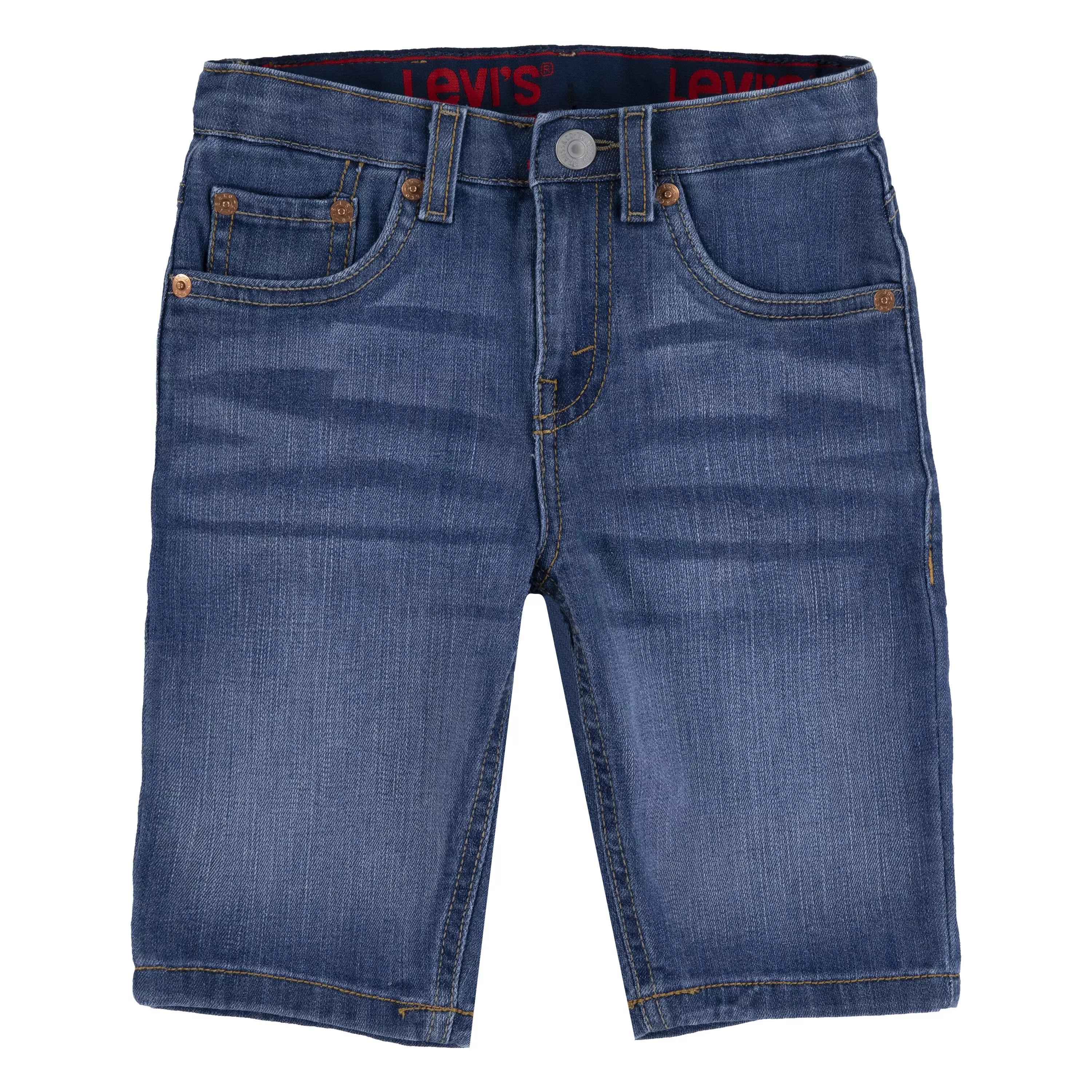 Levi's Little Boys' Performance 511 Slim Fit Medium Wash Blown Away Denim Shorts - BLUE