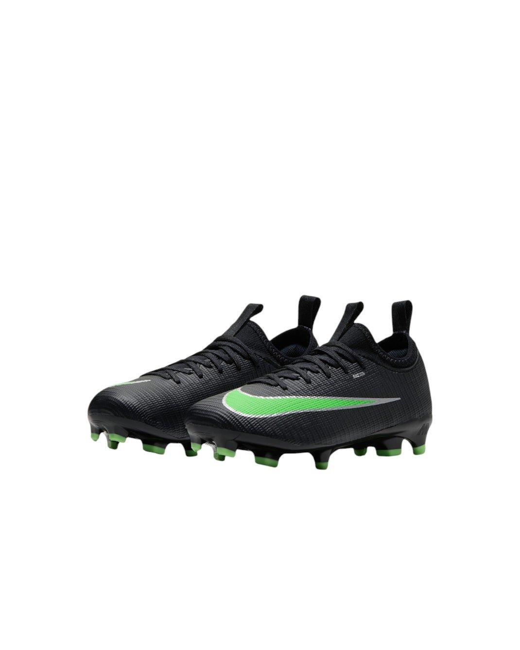 Nike Mercurial Vapor 17 Academy MG "Black/Black/Illusion Green" Preschool Kids' Soccer Cleat - BLACK/BLACK/GREEN