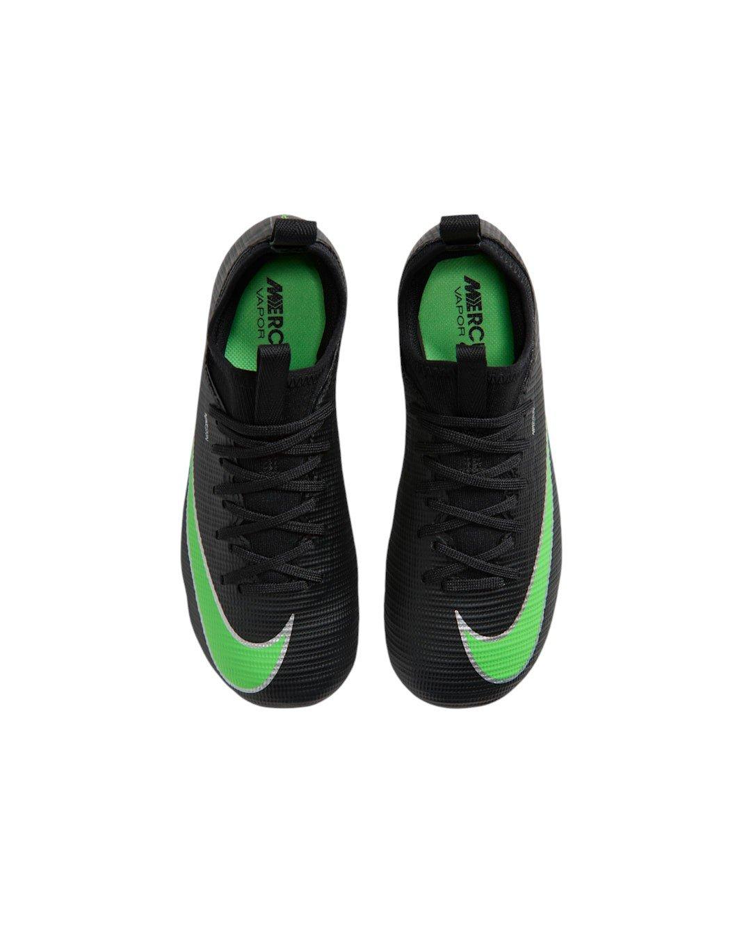 Nike Mercurial Vapor 17 Academy MG "Black/Black/Illusion Green" Preschool Kids' Soccer Cleat - BLACK/BLACK/GREEN