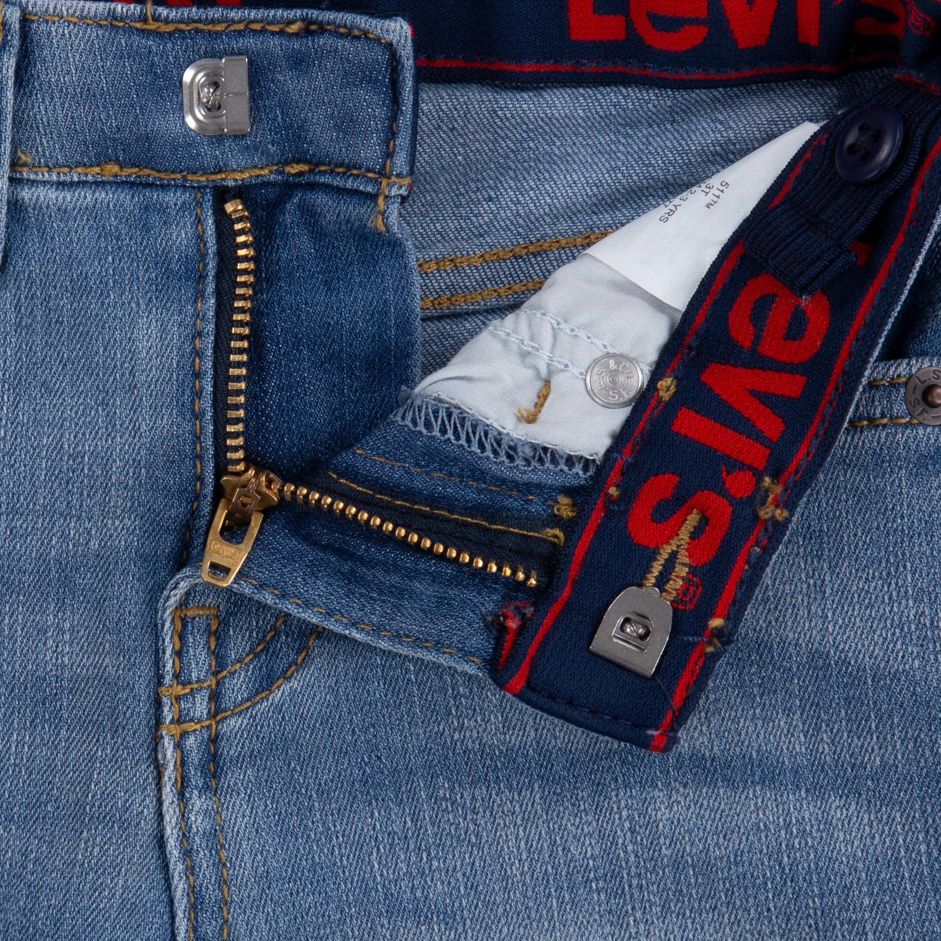 Levi's Toddler Boys' Performance 511 Slim Fit Lt Wash Lt Blue Denim Shorts - LT BLUE Thumbnail View 6