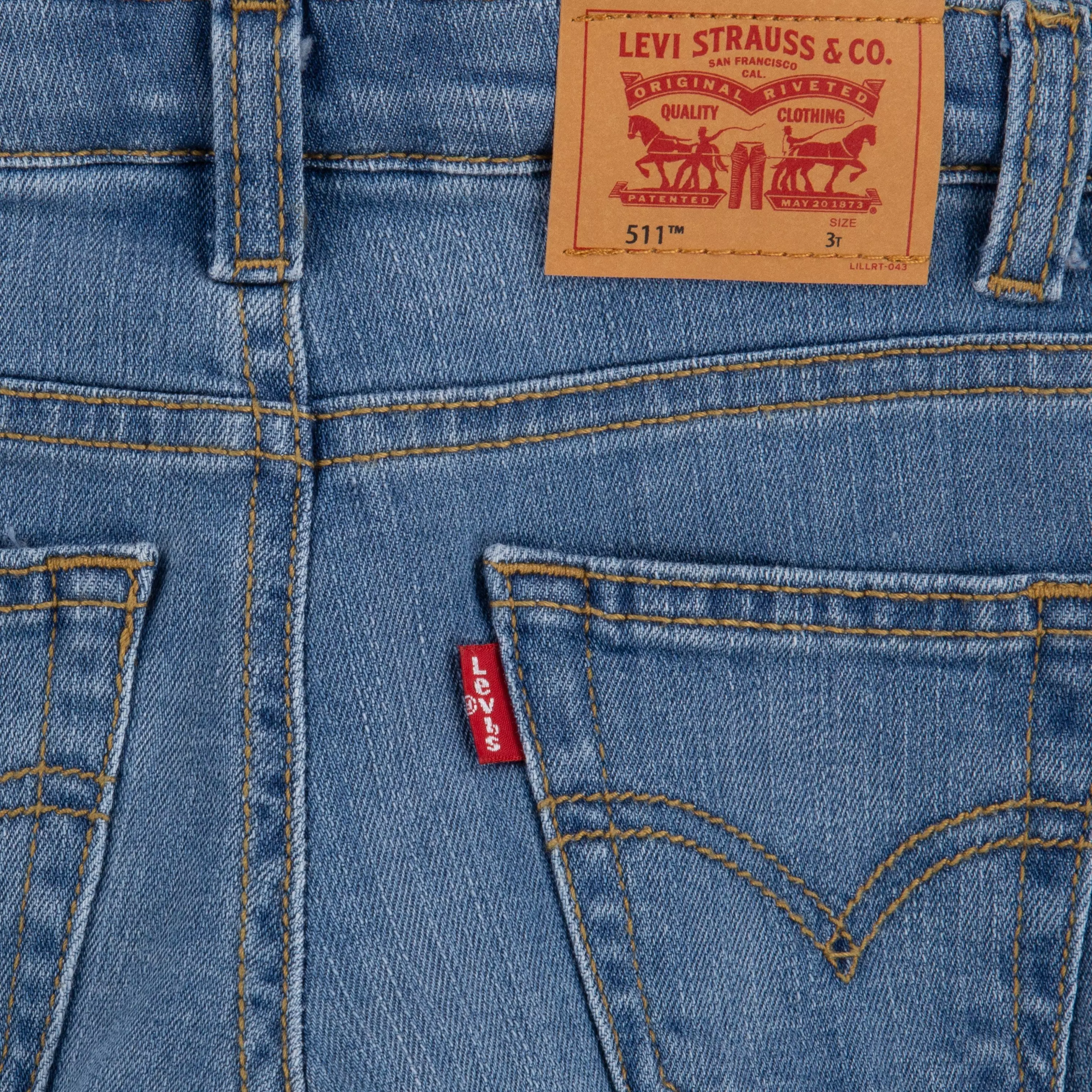 Levi's Toddler Boys' Performance 511 Slim Fit Lt Wash Lt Blue Denim Shorts - LT BLUE