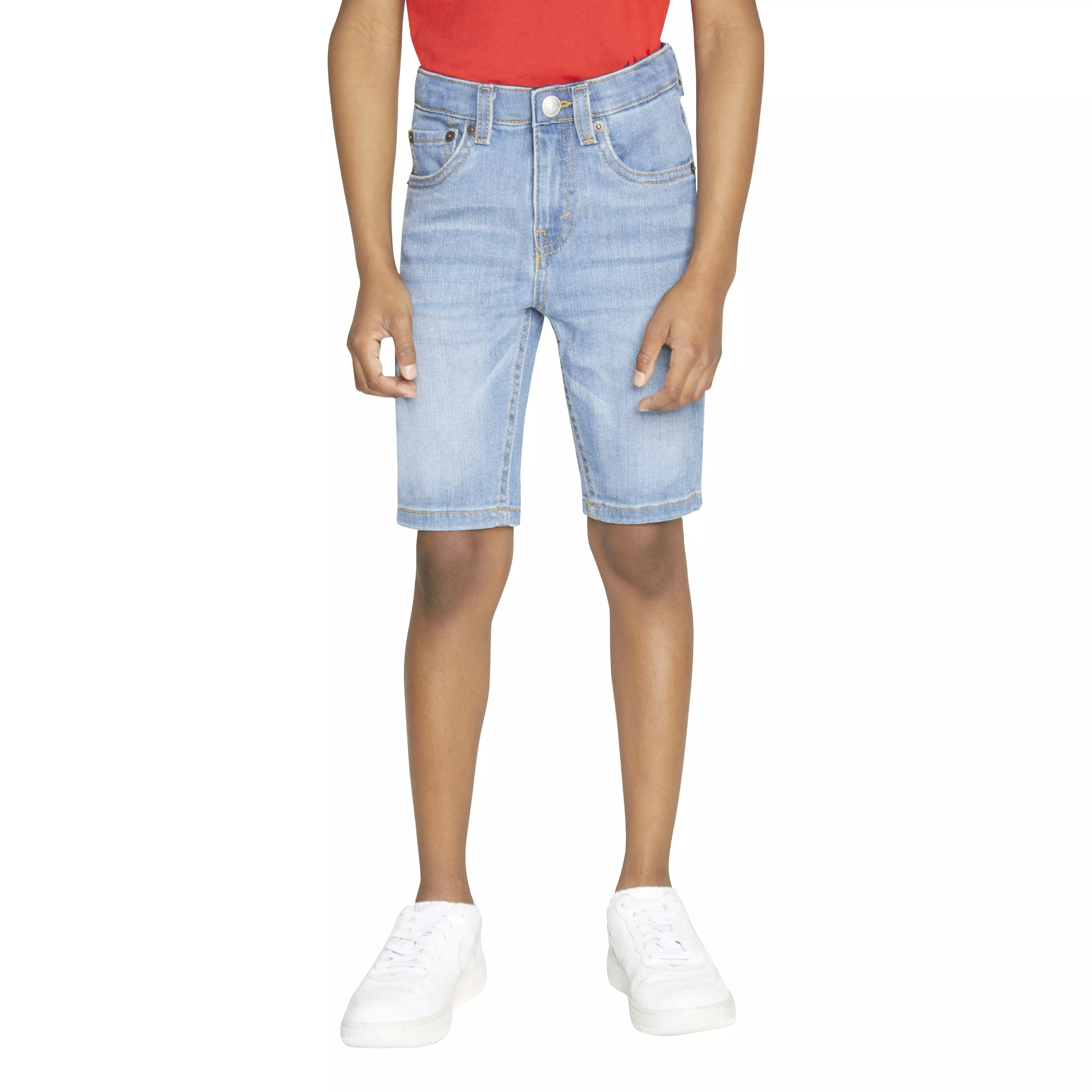 Levi's Little Boys' Performance 511 Slim Fit Lt Wash Lt Blue Denim Shorts - LT BLUE