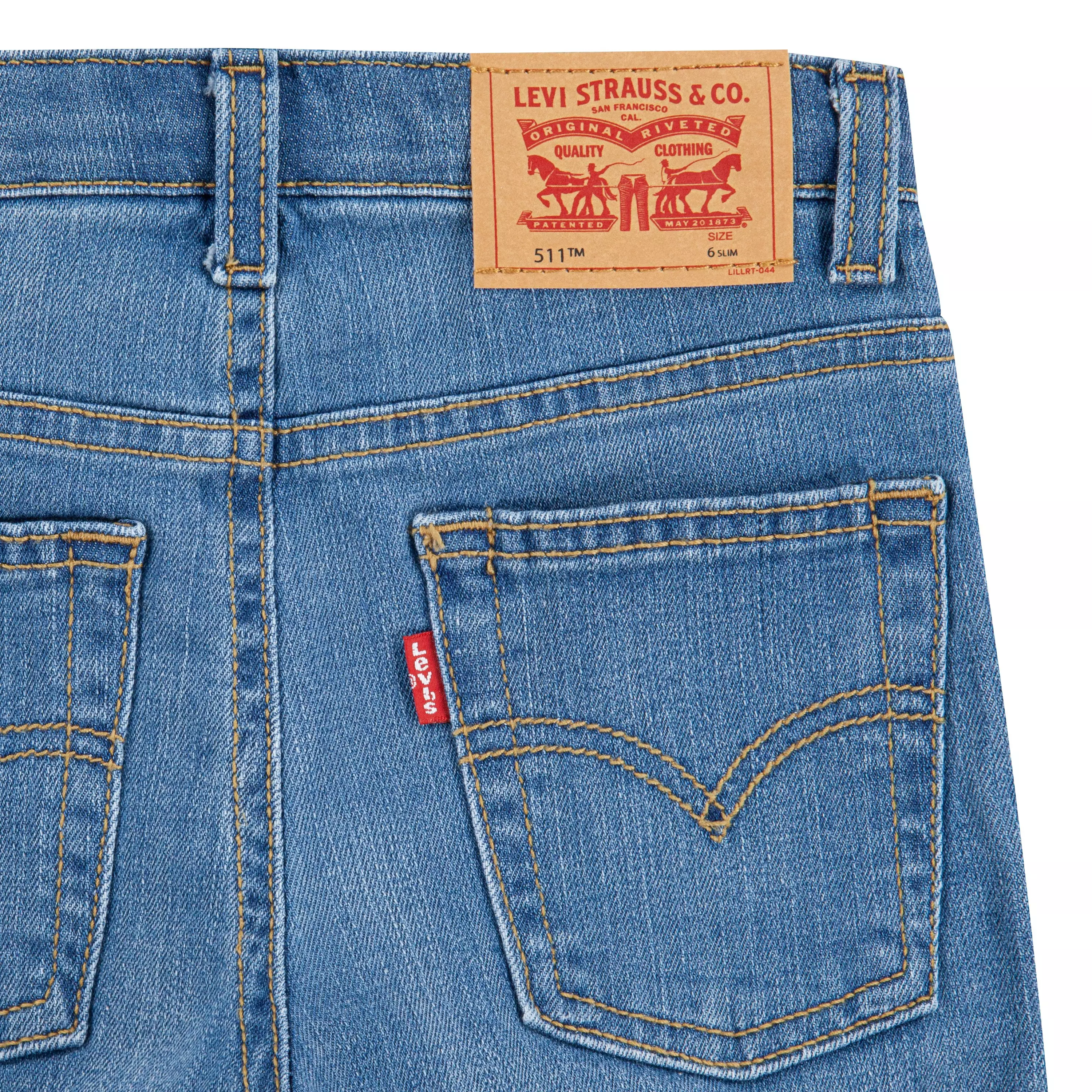 Levi's Little Boys' Performance 511 Slim Fit Lt Wash Lt Blue Denim Shorts - LT BLUE