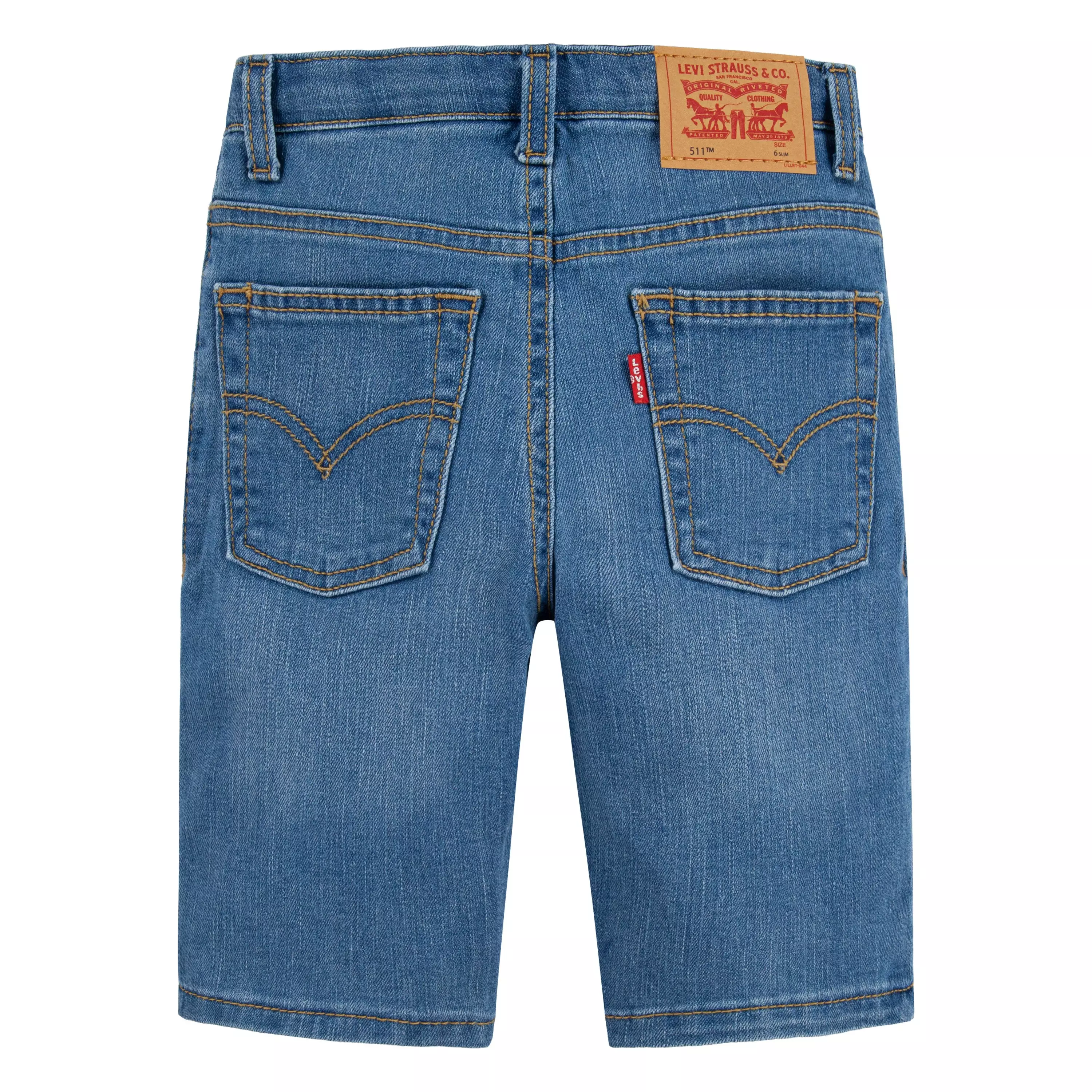 Levi's Little Boys' Performance 511 Slim Fit Lt Wash Lt Blue Denim Shorts - LT BLUE