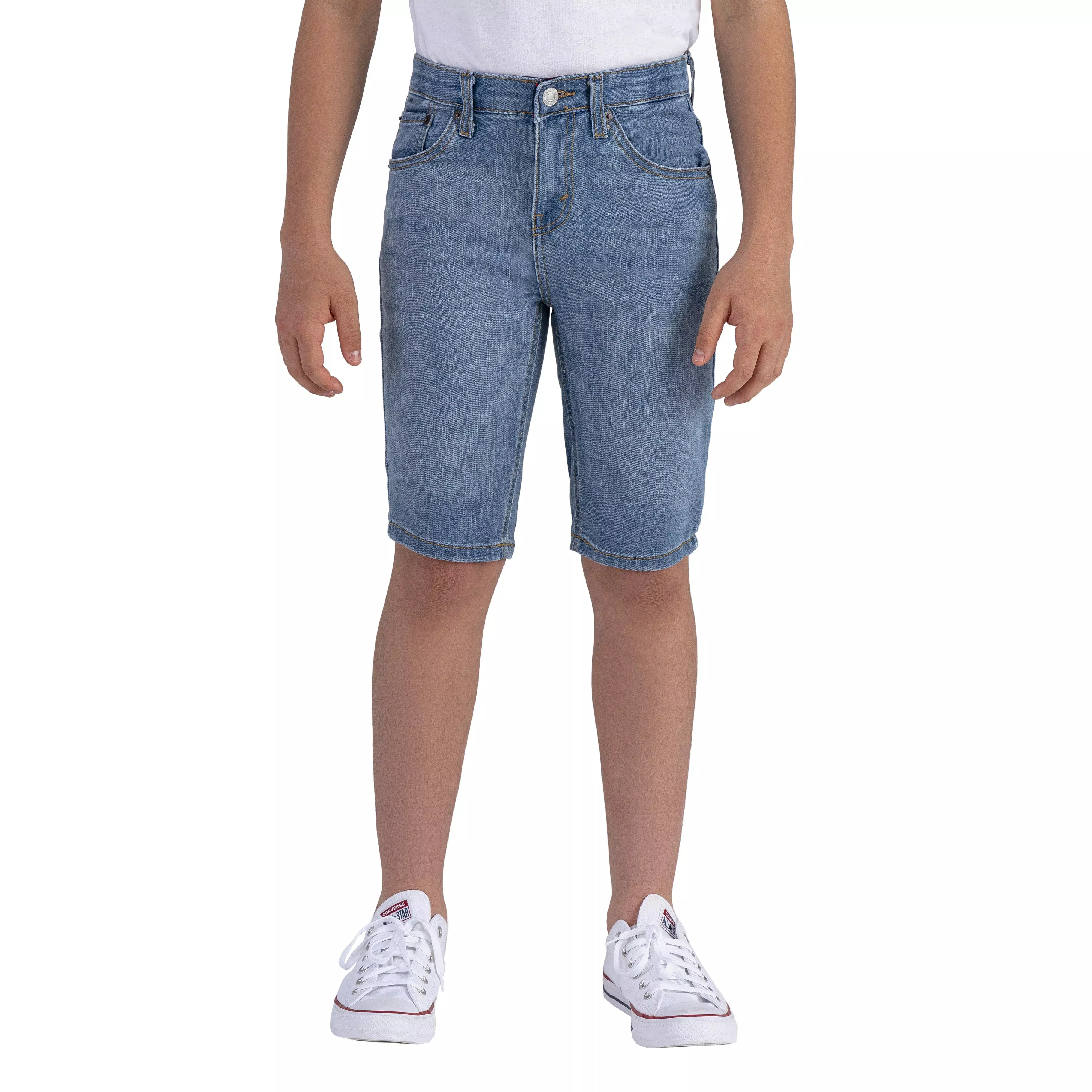Levi's Big Boys' Performance 511 Slim Fit Lt Wash Lt Blue Denim Shorts - LT BLUE