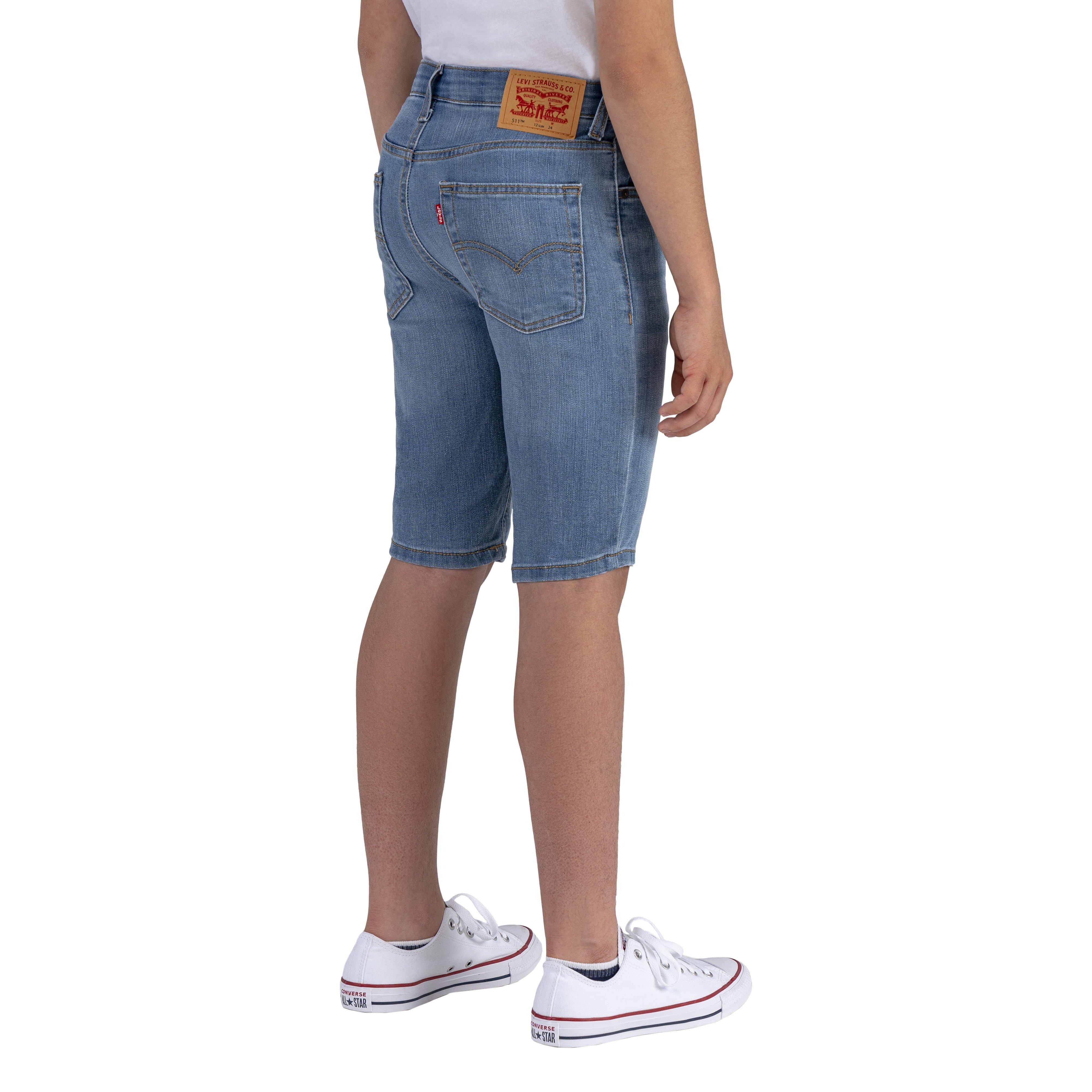 Levi's Big Boys' Performance 511 Slim Fit Lt Wash Lt Blue Denim Shorts - LT BLUE Thumbnail View 2