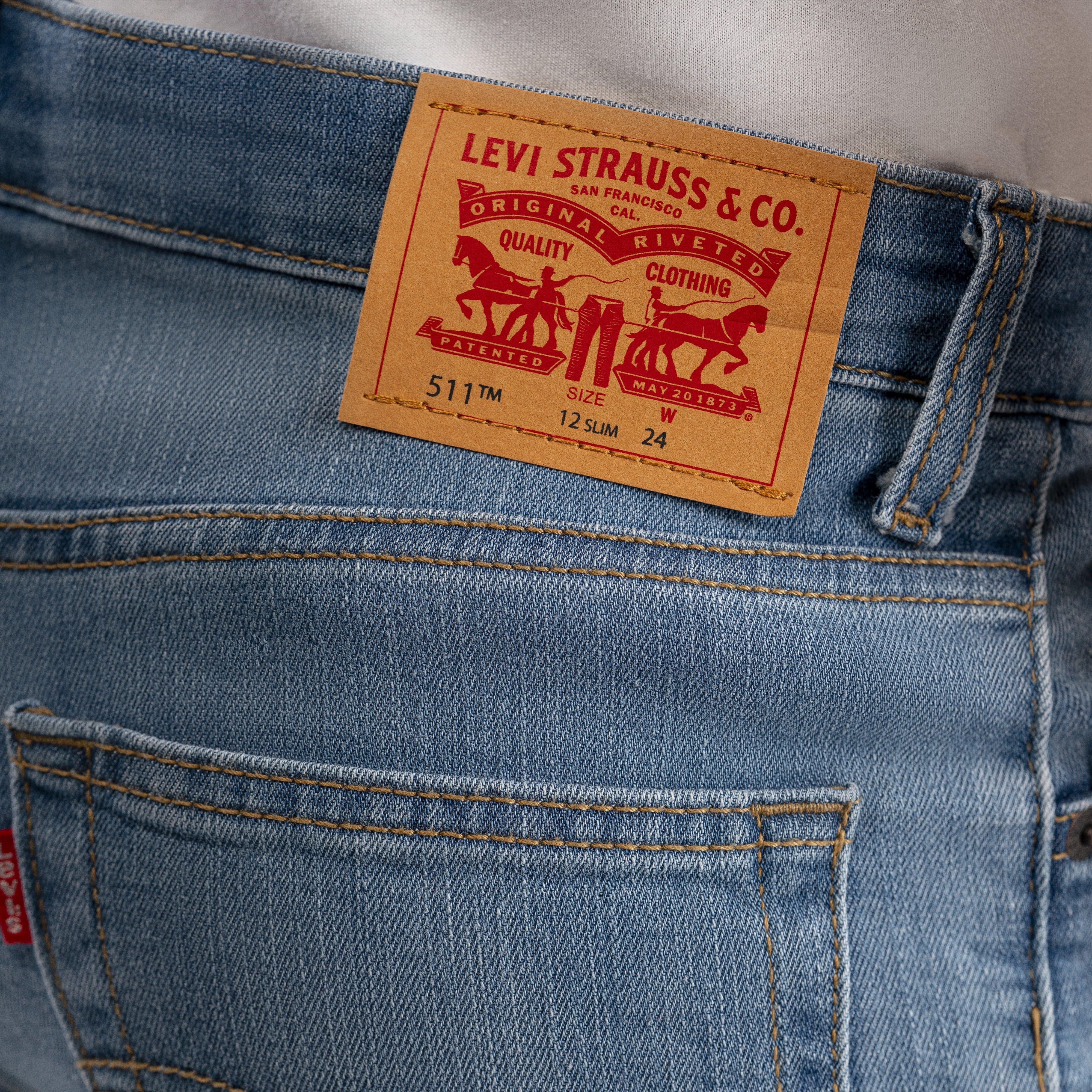 Levi's Big Boys' Performance 511 Slim Fit Lt Wash Lt Blue Denim Shorts - LT BLUE Thumbnail View 5