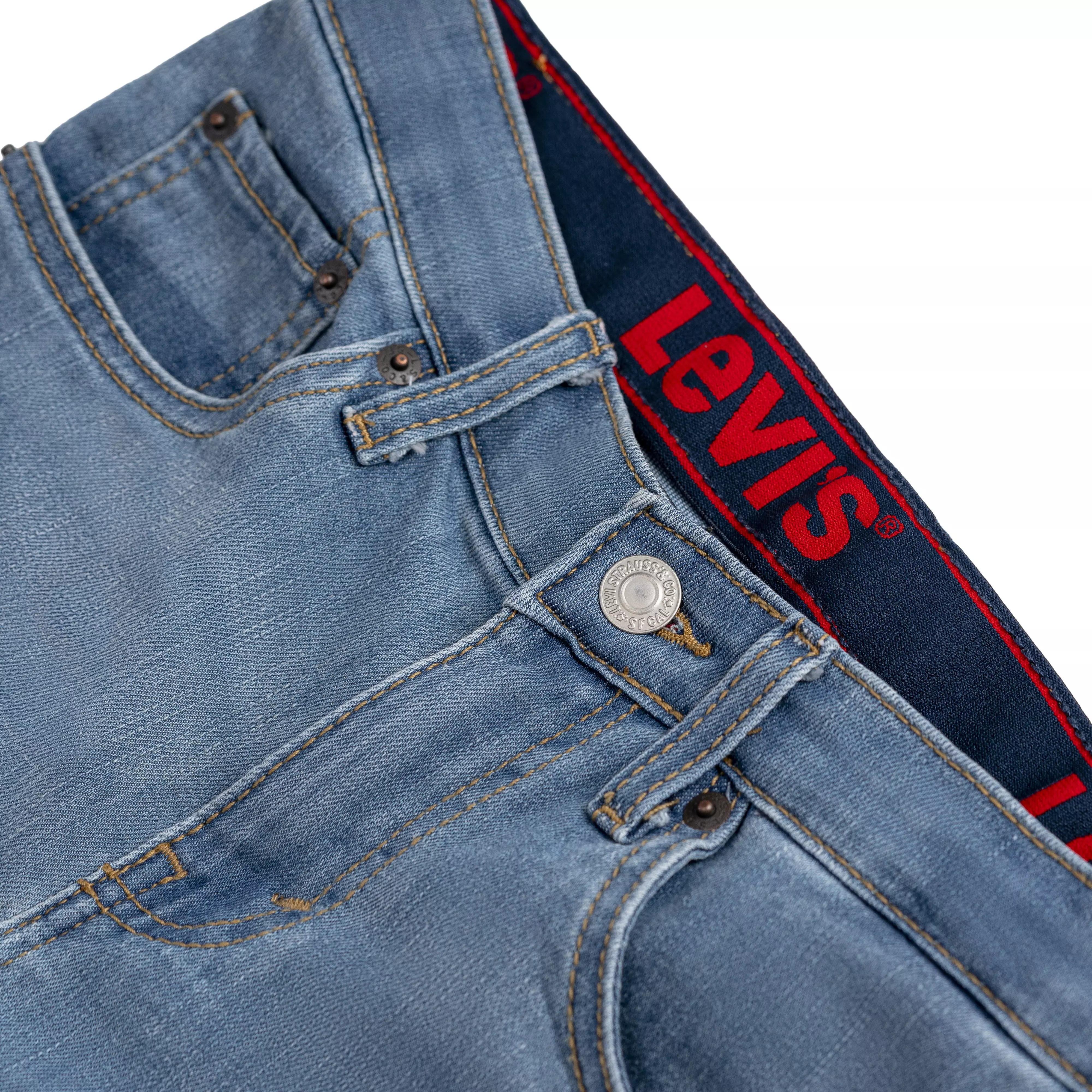 Levi's Big Boys' Performance 511 Slim Fit Lt Wash Lt Blue Denim Shorts - LT BLUE