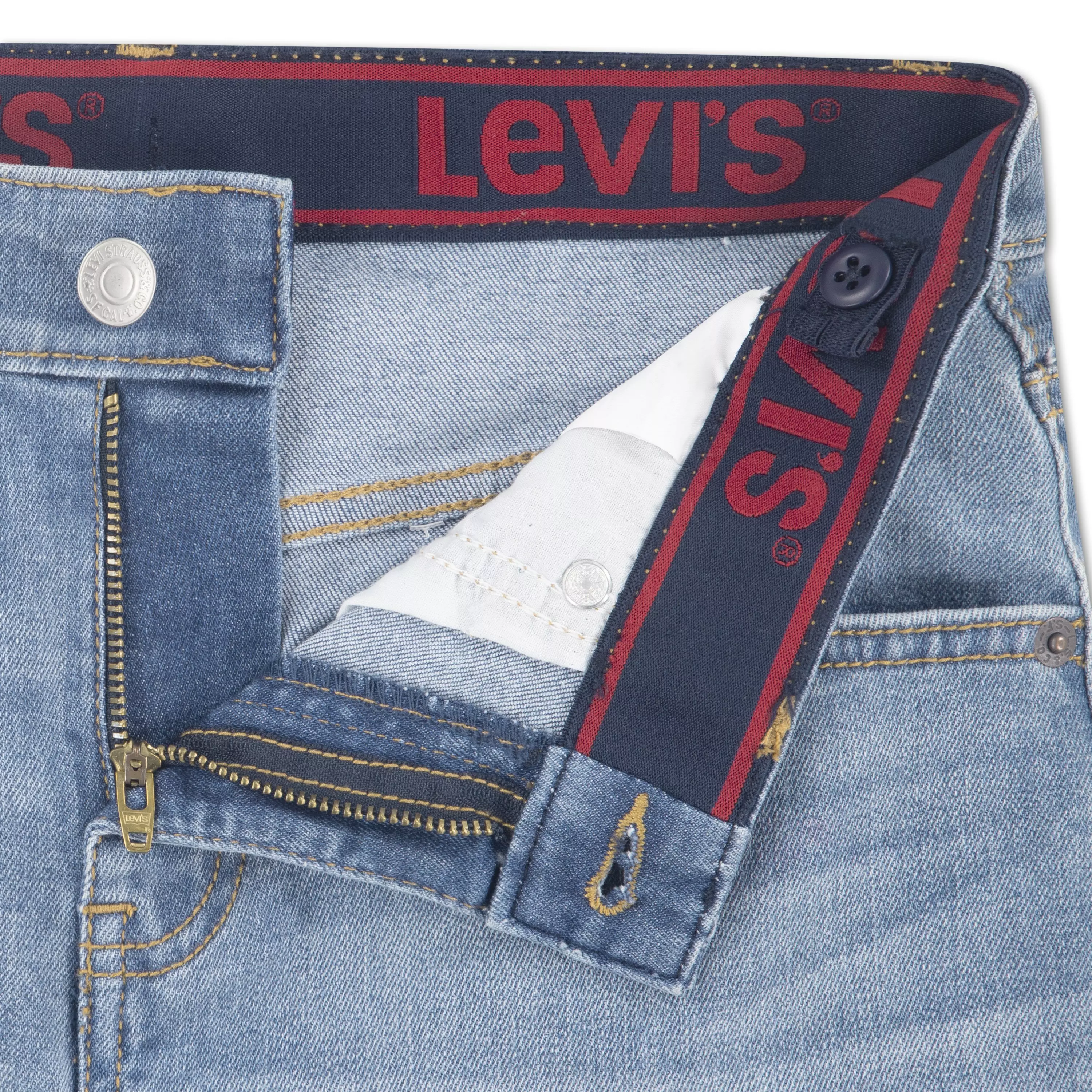 Levi's Big Boys' Performance 511 Slim Fit Lt Wash Lt Blue Denim Shorts - LT BLUE