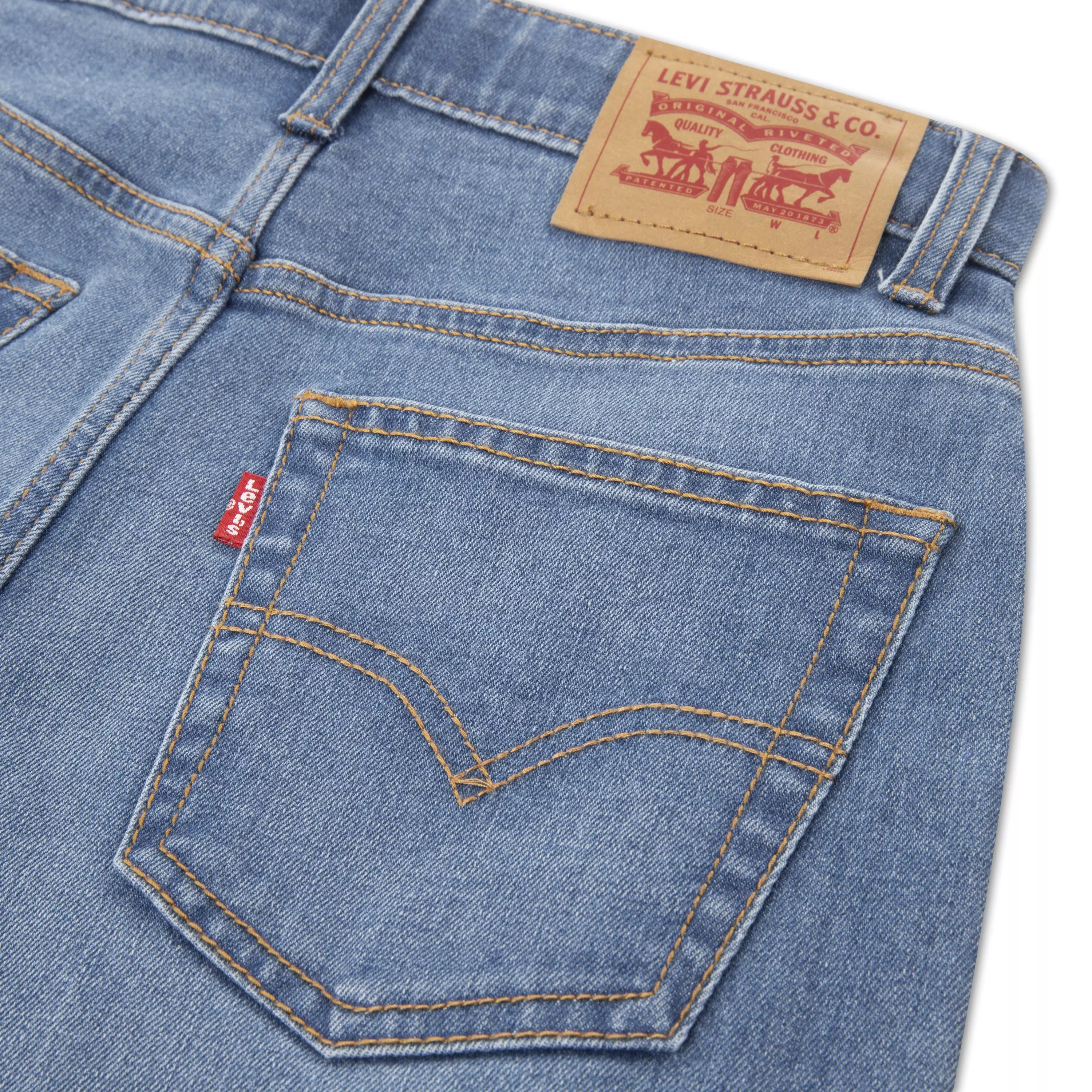Levi's Big Boys' Performance 511 Slim Fit Lt Wash Lt Blue Denim Shorts - LT BLUE