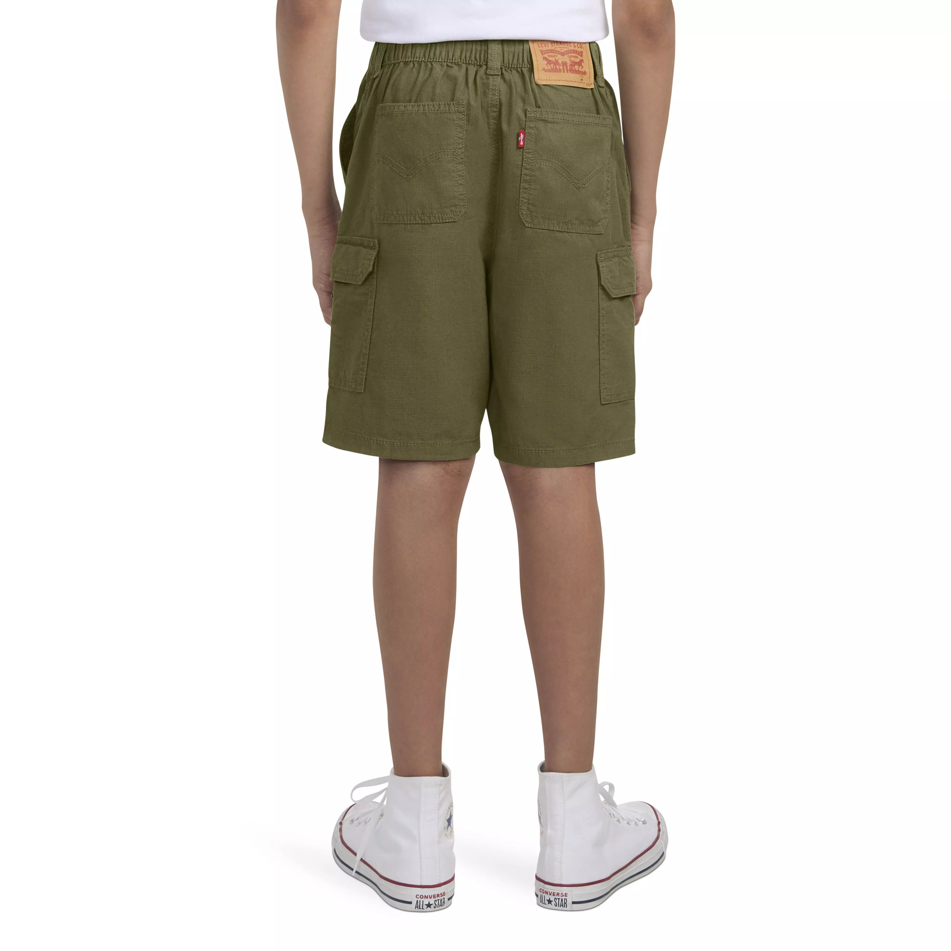 Levi's Big Boys' Cotton Cargo Shorts -Olive Green - OLIVE GREEN