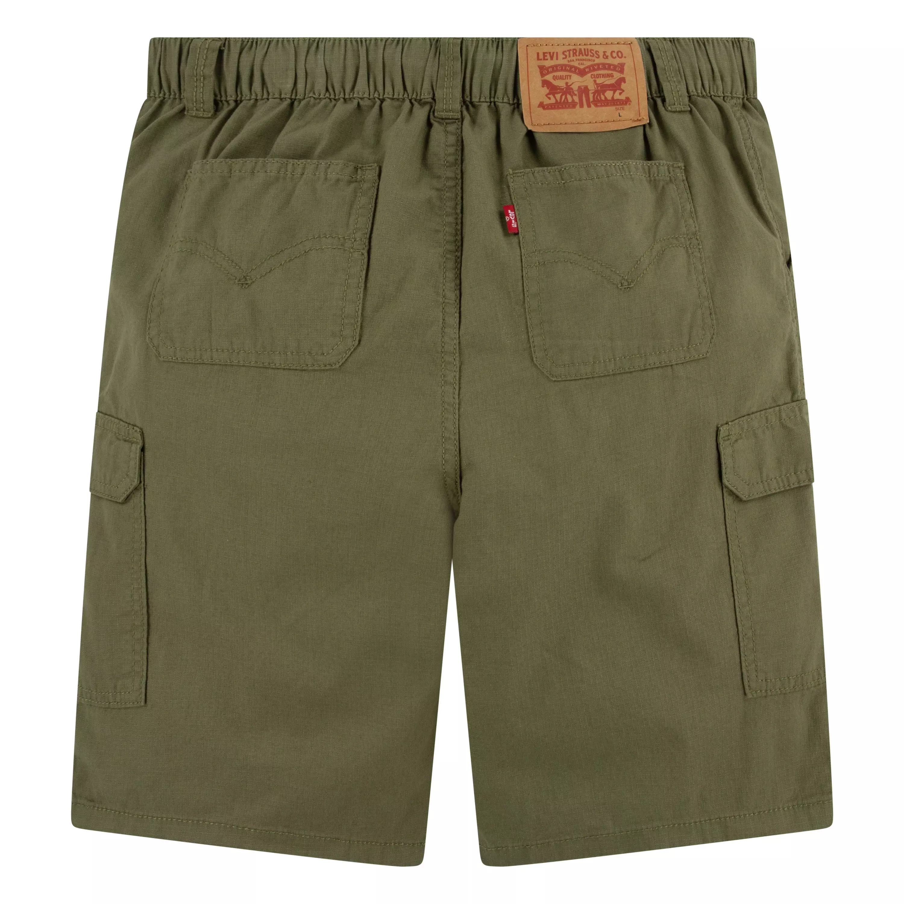 Levi's Big Boys' Cotton Cargo Shorts -Olive Green - OLIVE GREEN